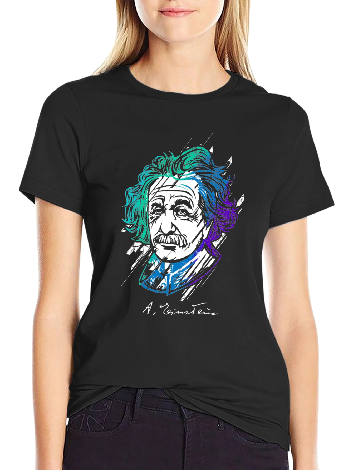 Einstein Graphic Print Black T-Shirt