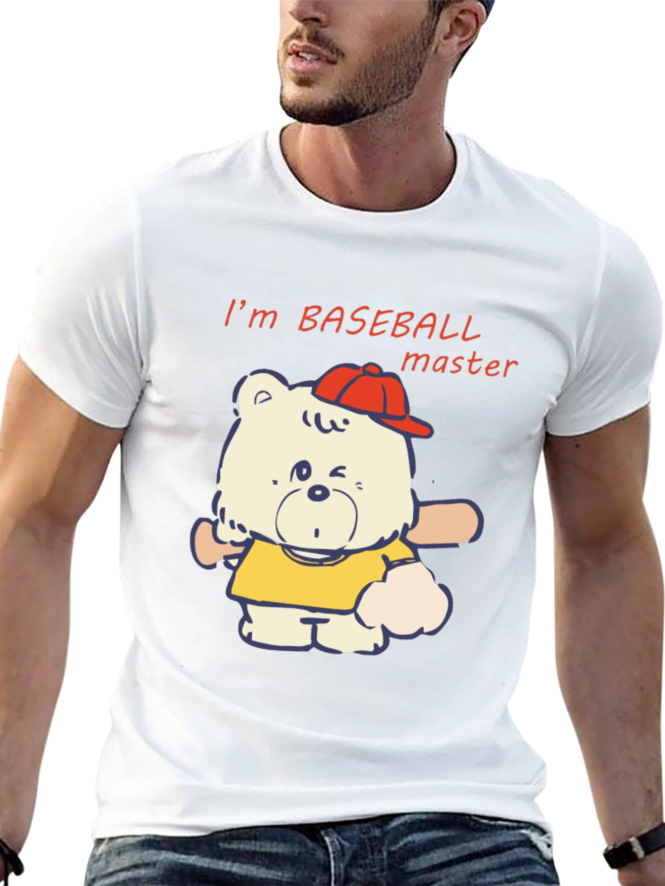 Baseball Bear T-Shirt - Cartoon Graphic Tee