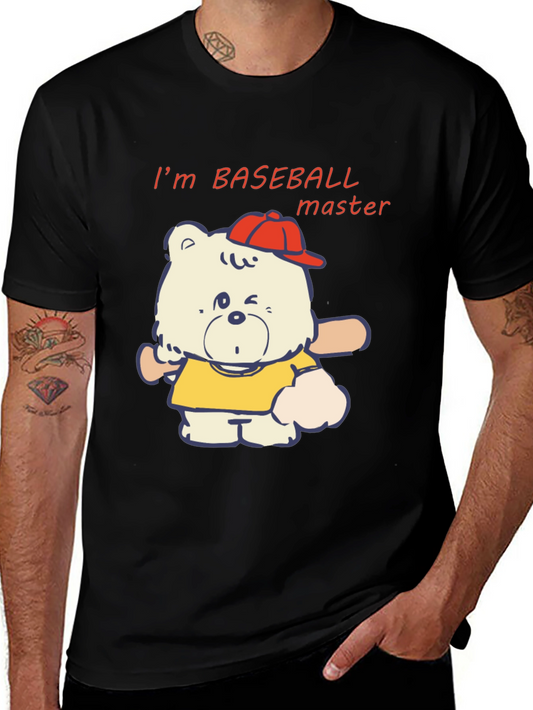 Baseball Bear T-Shirt - Cartoon Graphic Tee