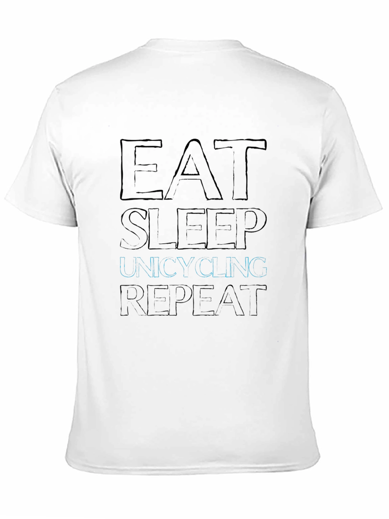 Eat Sleep Unicycling Repeat Black T-Shirt