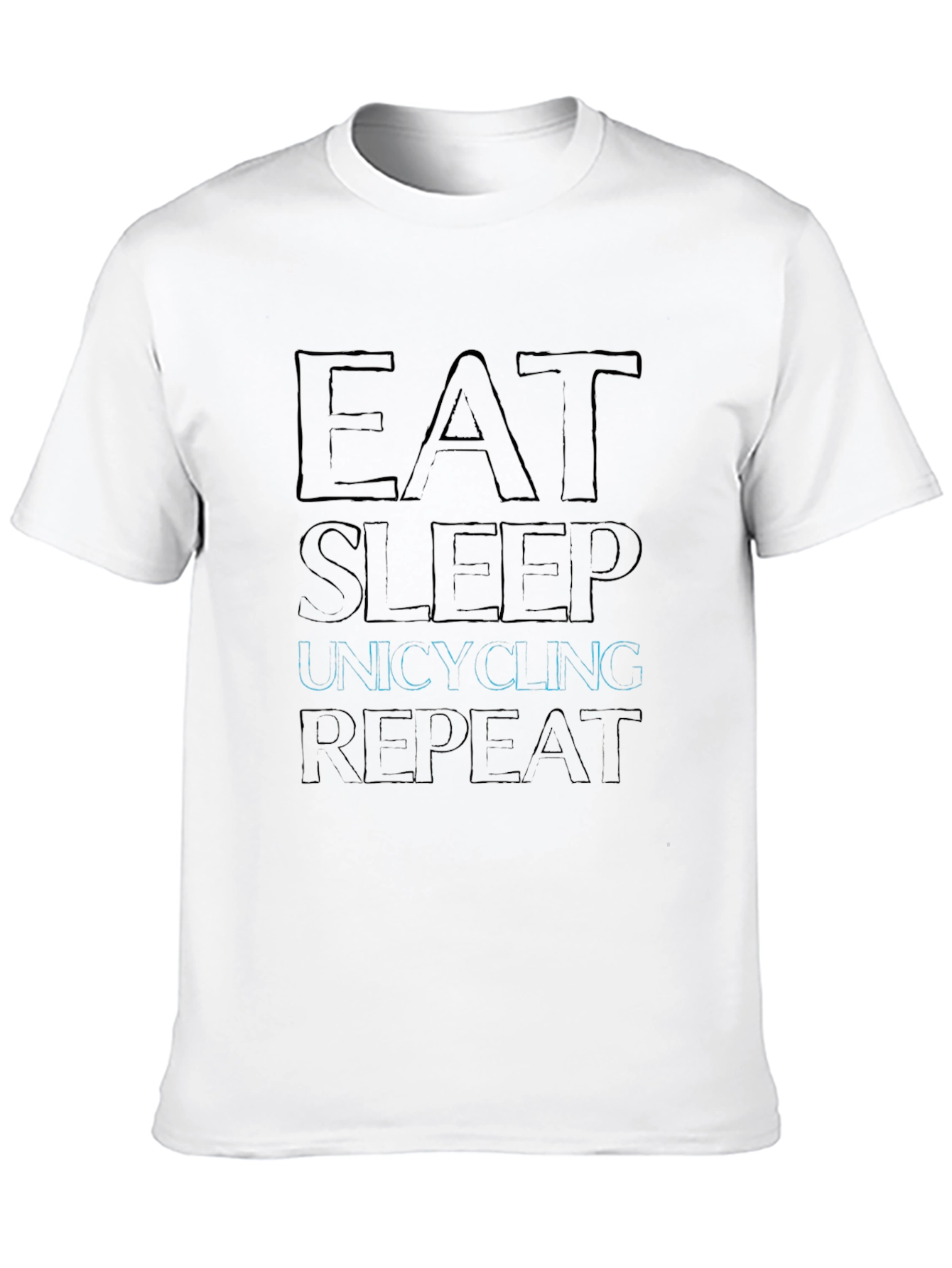 Eat Sleep Unicycling Repeat Black T-Shirt