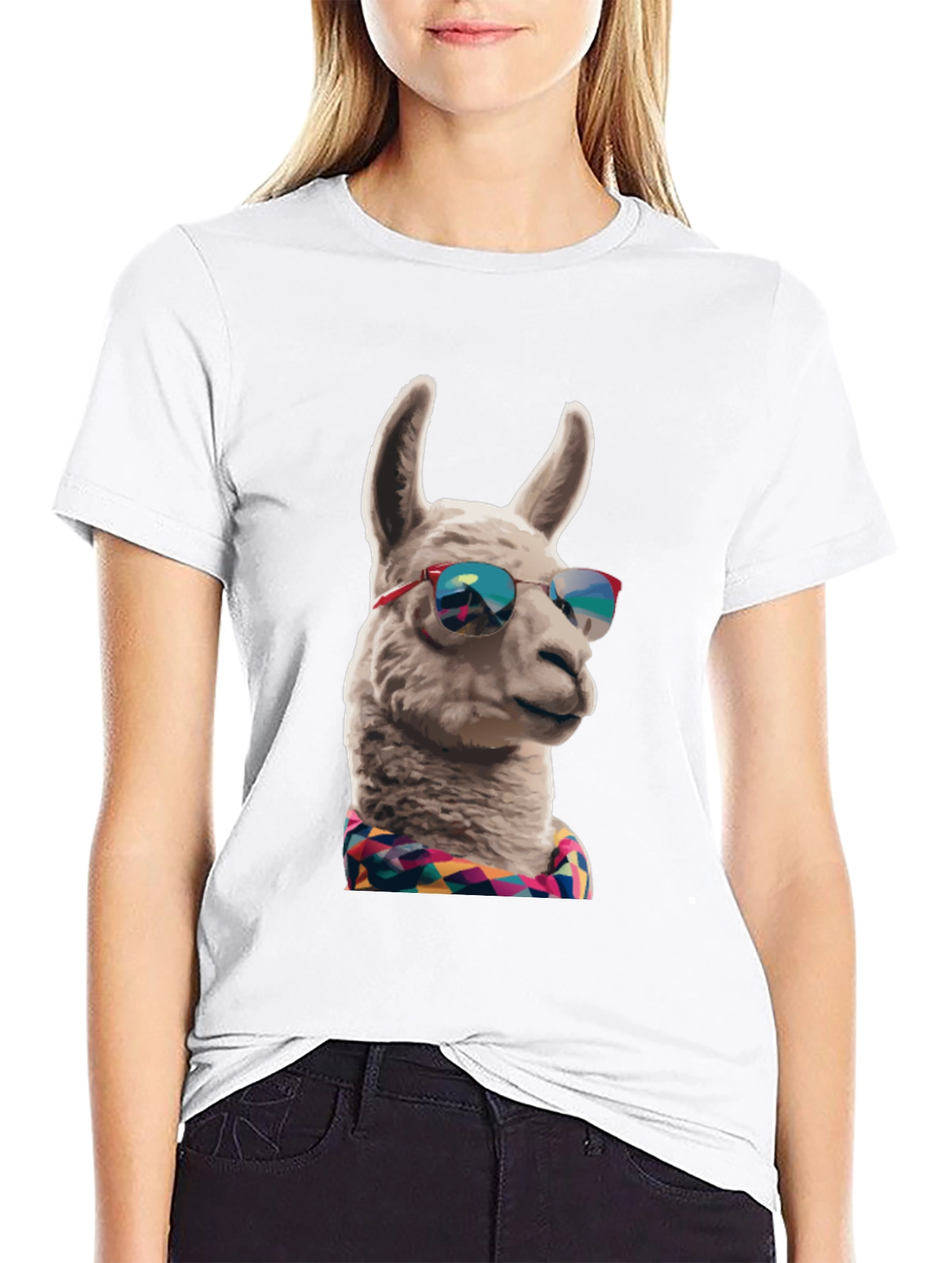 Cool Llama Graphic Tee - Black