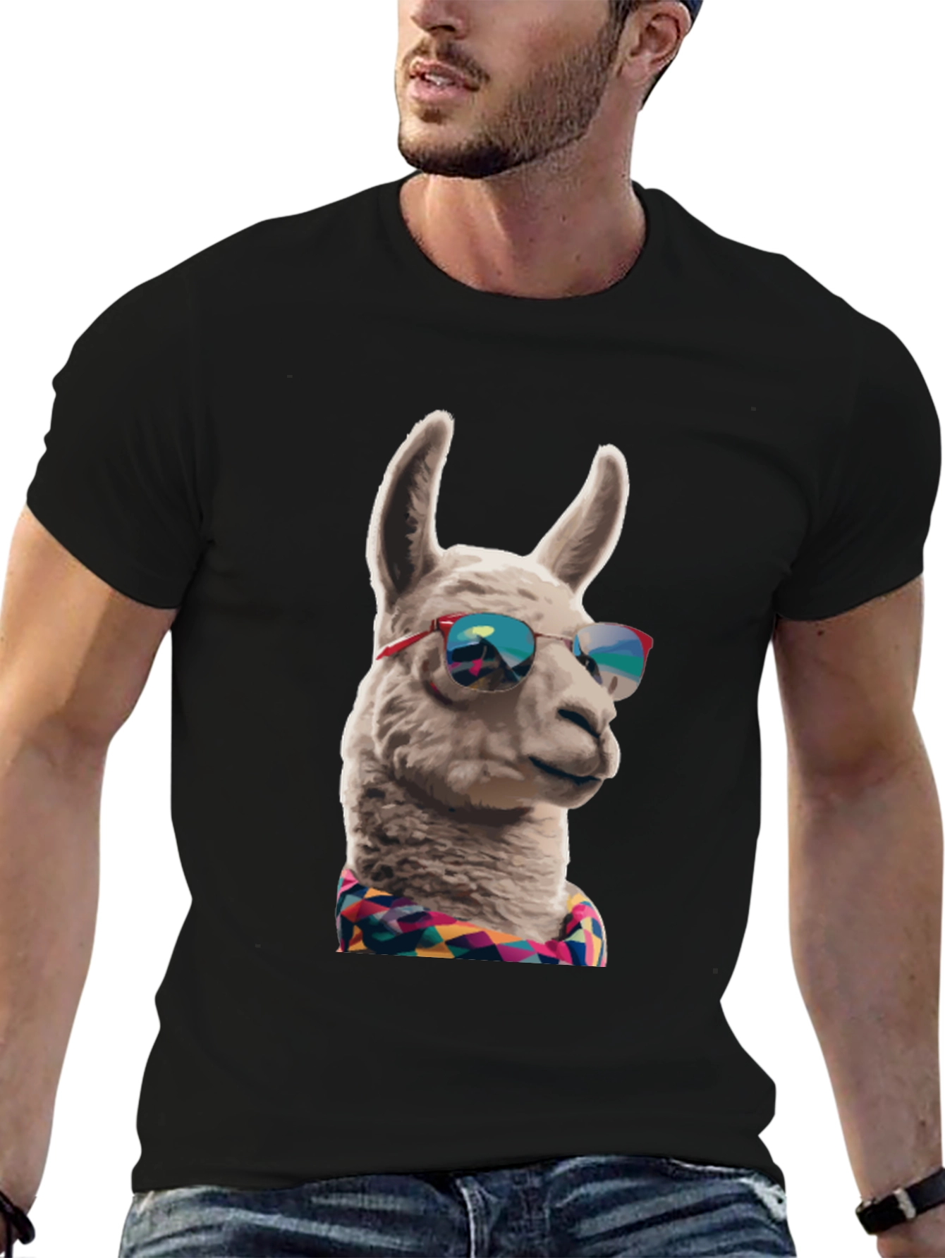 Cool Llama Graphic Tee - Black