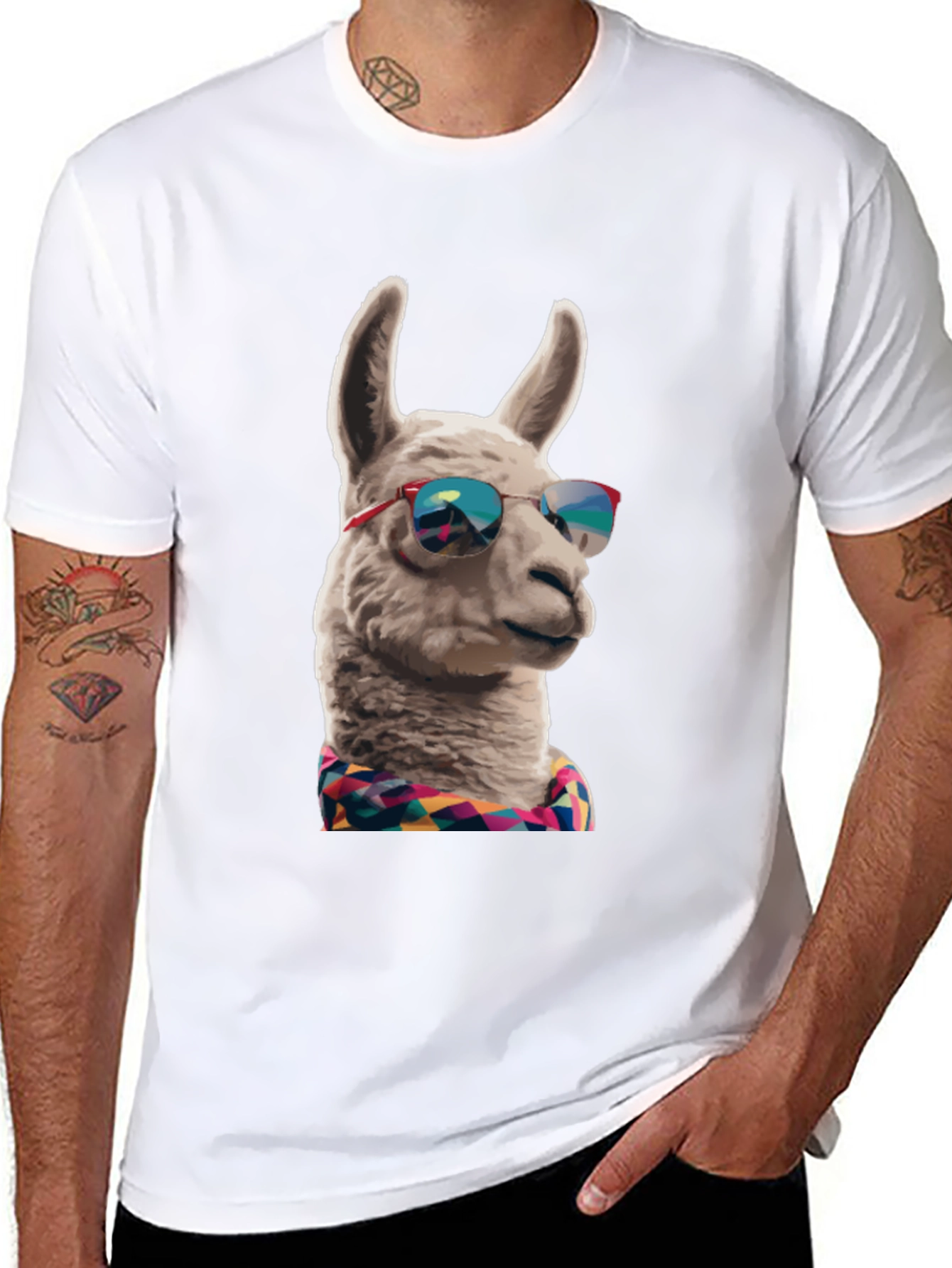 Cool Llama Graphic Tee - Black