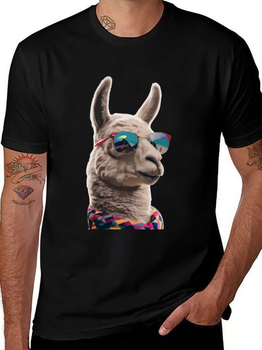 Cool Llama Graphic Tee - Black