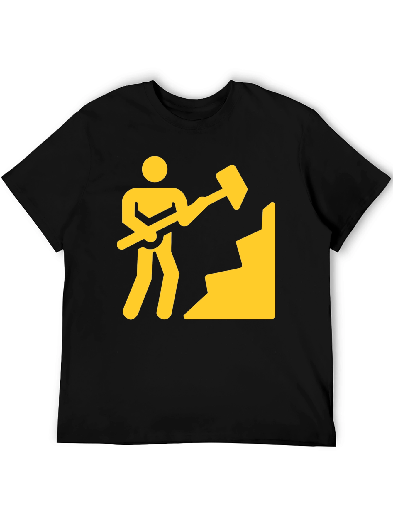Miner Graphic Tee - Black Cotton Crew Neck