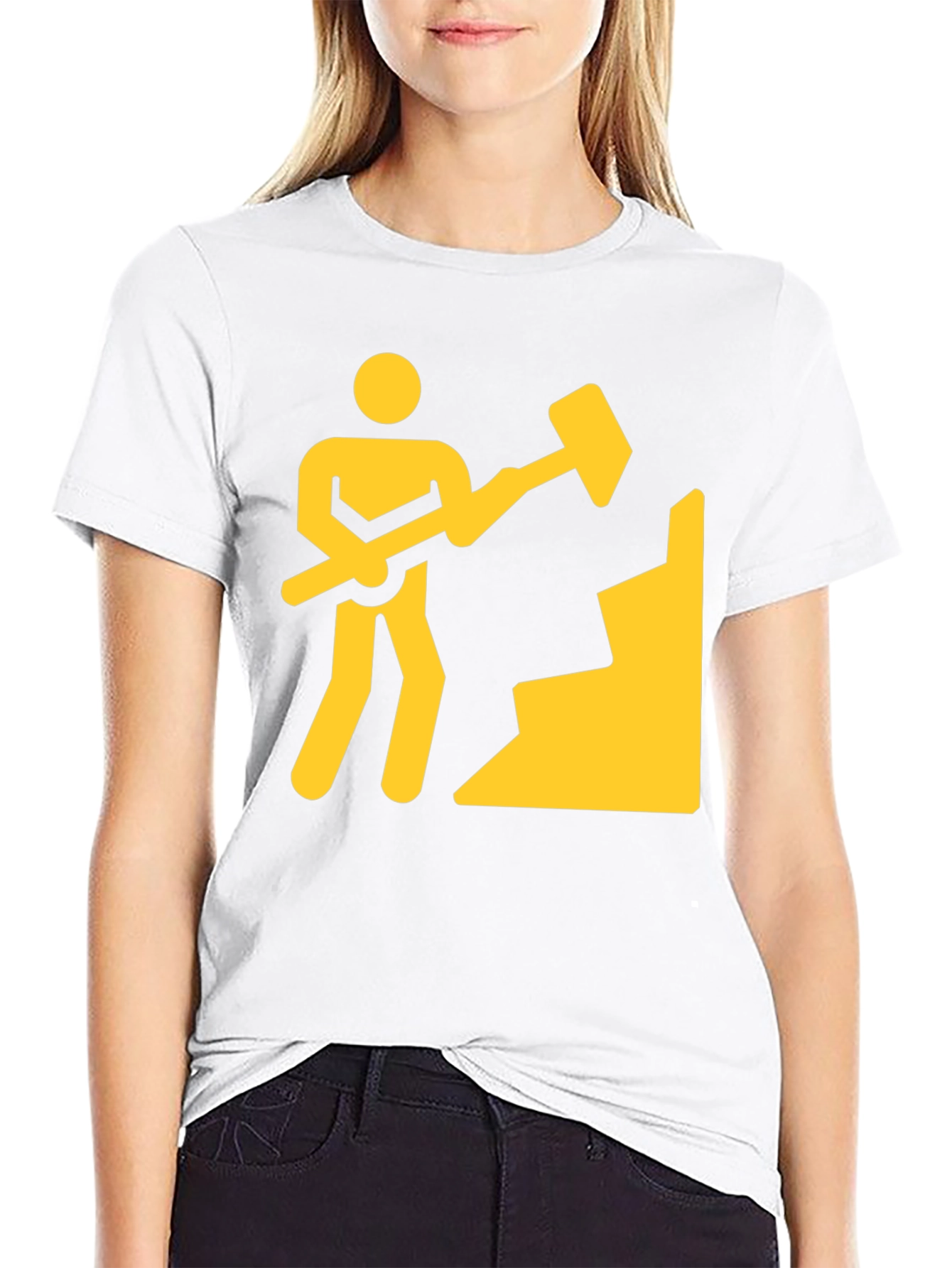 Miner Graphic Tee - Black Cotton Crew Neck