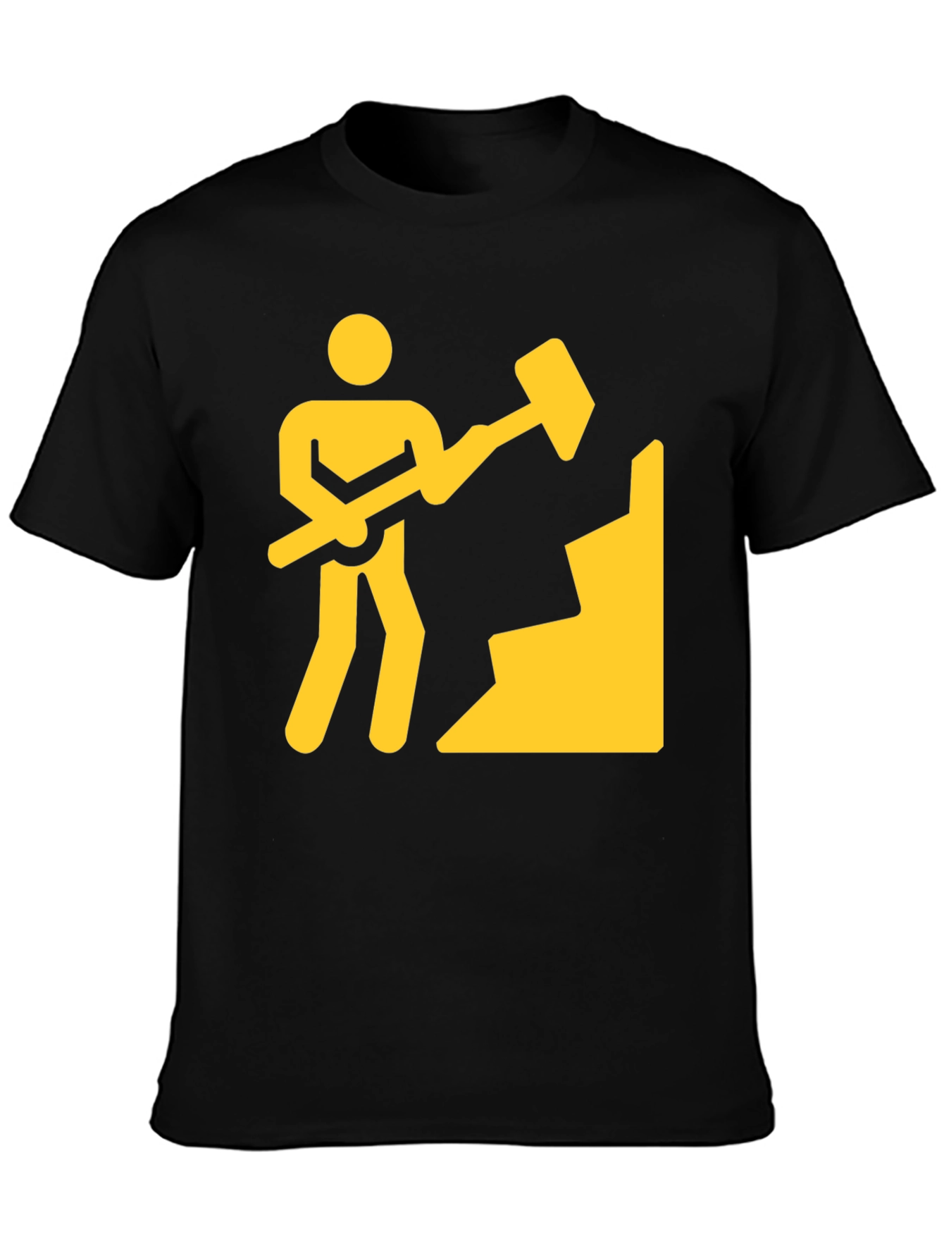 Miner Graphic Tee - Black Cotton Crew Neck