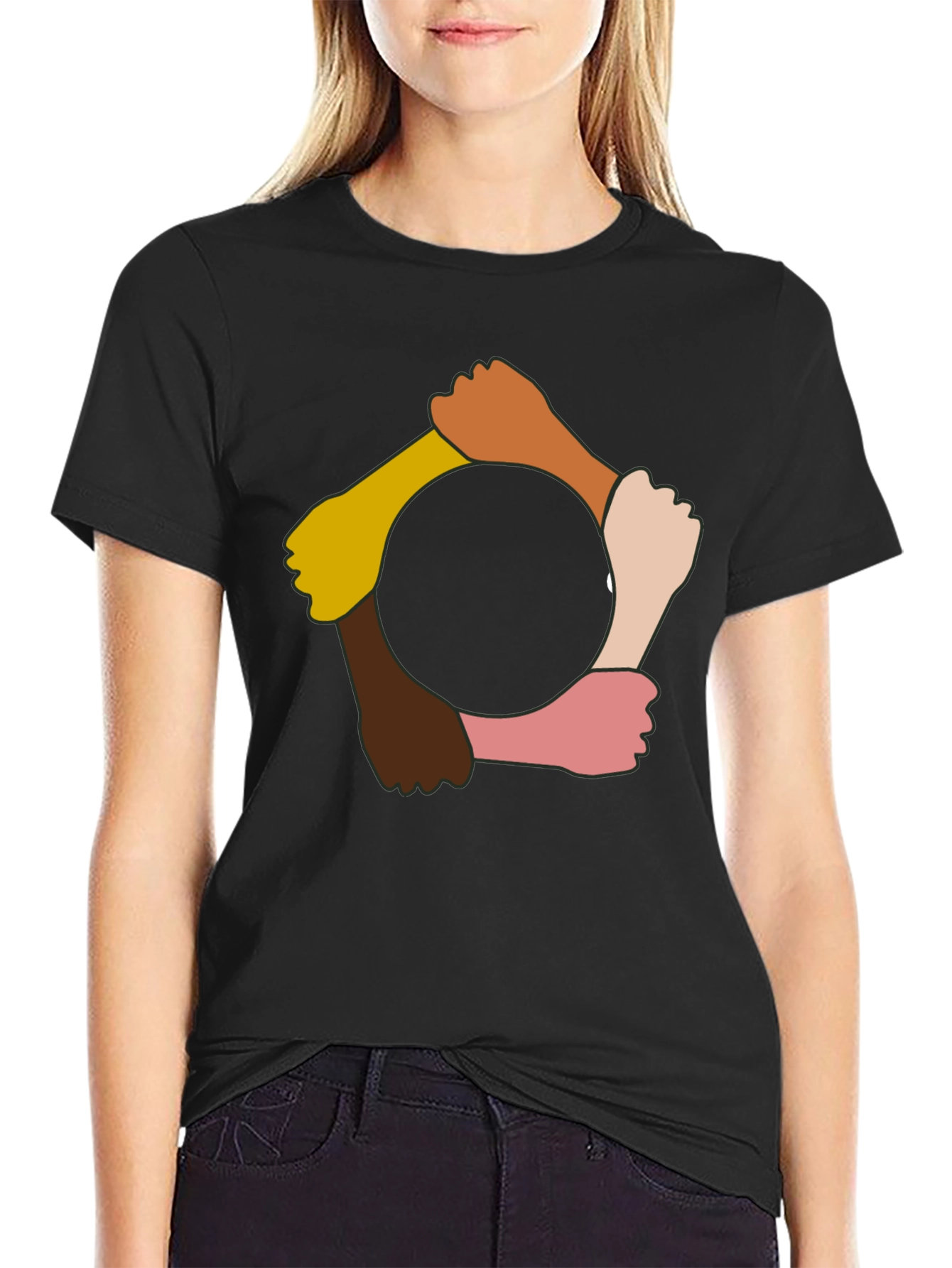 Unity Fist Circle Graphic Tee - Black