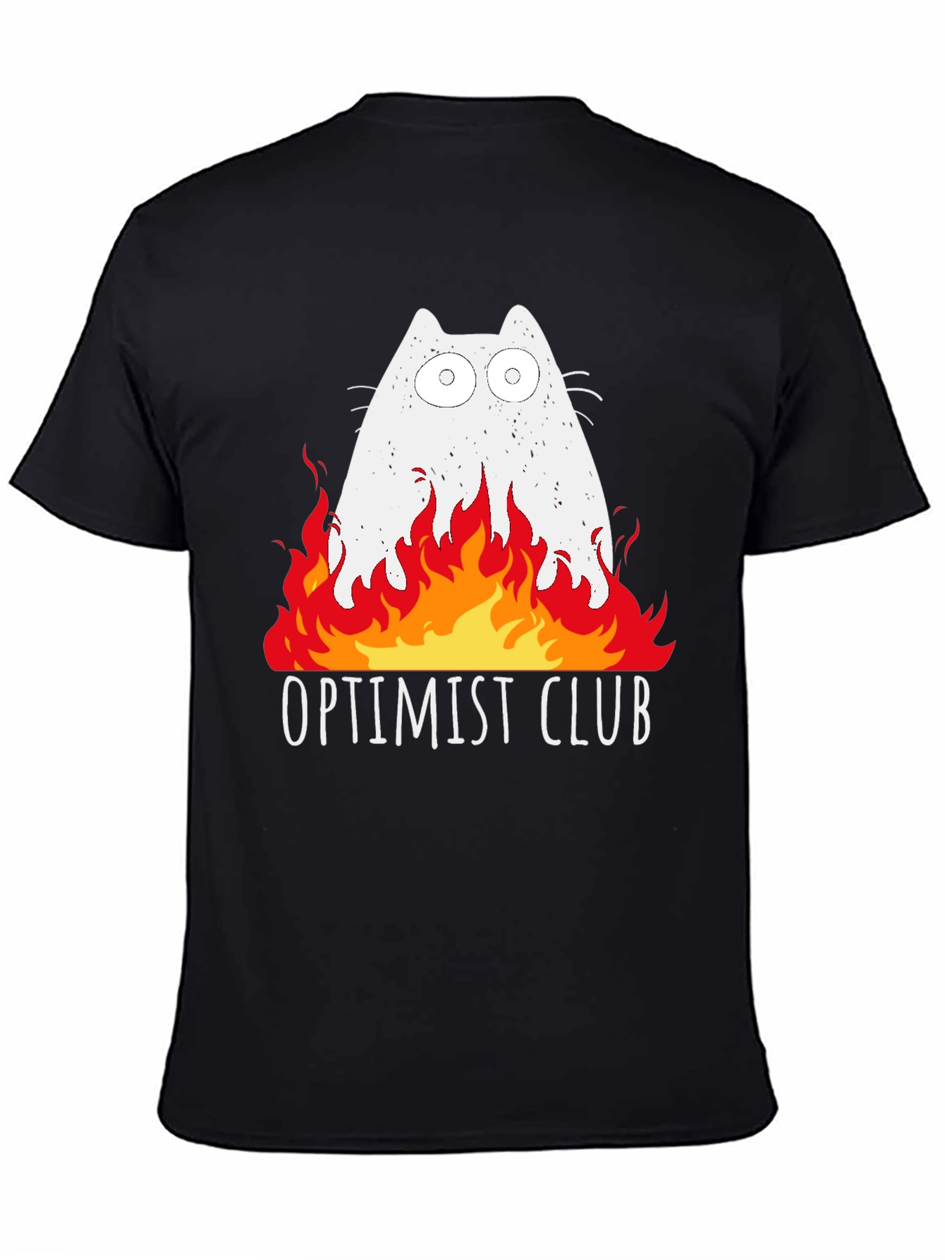 Optimist Club Cat Fire Graphic T-Shirt