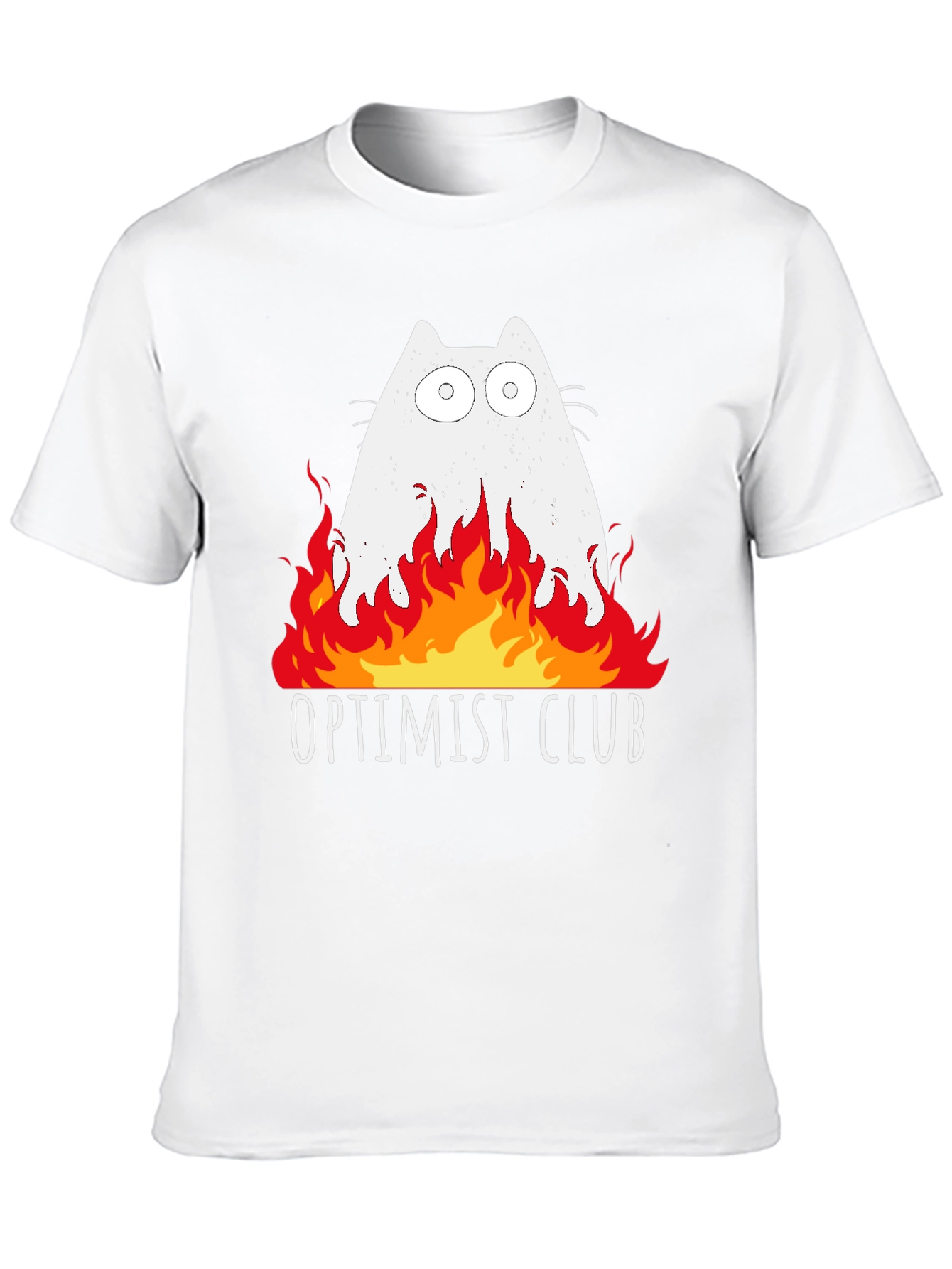 Optimist Club Cat Fire Graphic T-Shirt