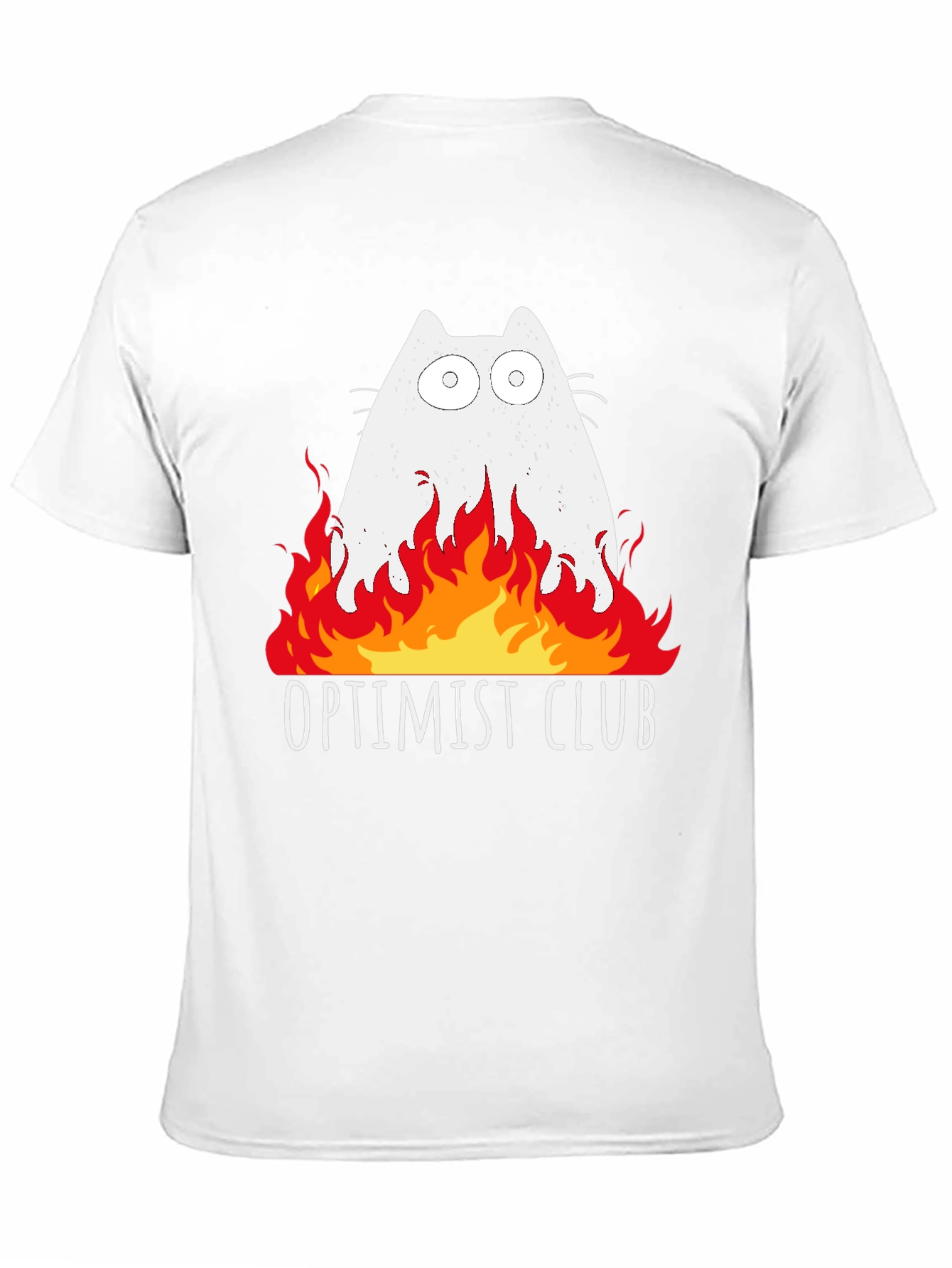 Optimist Club Cat Fire Graphic T-Shirt