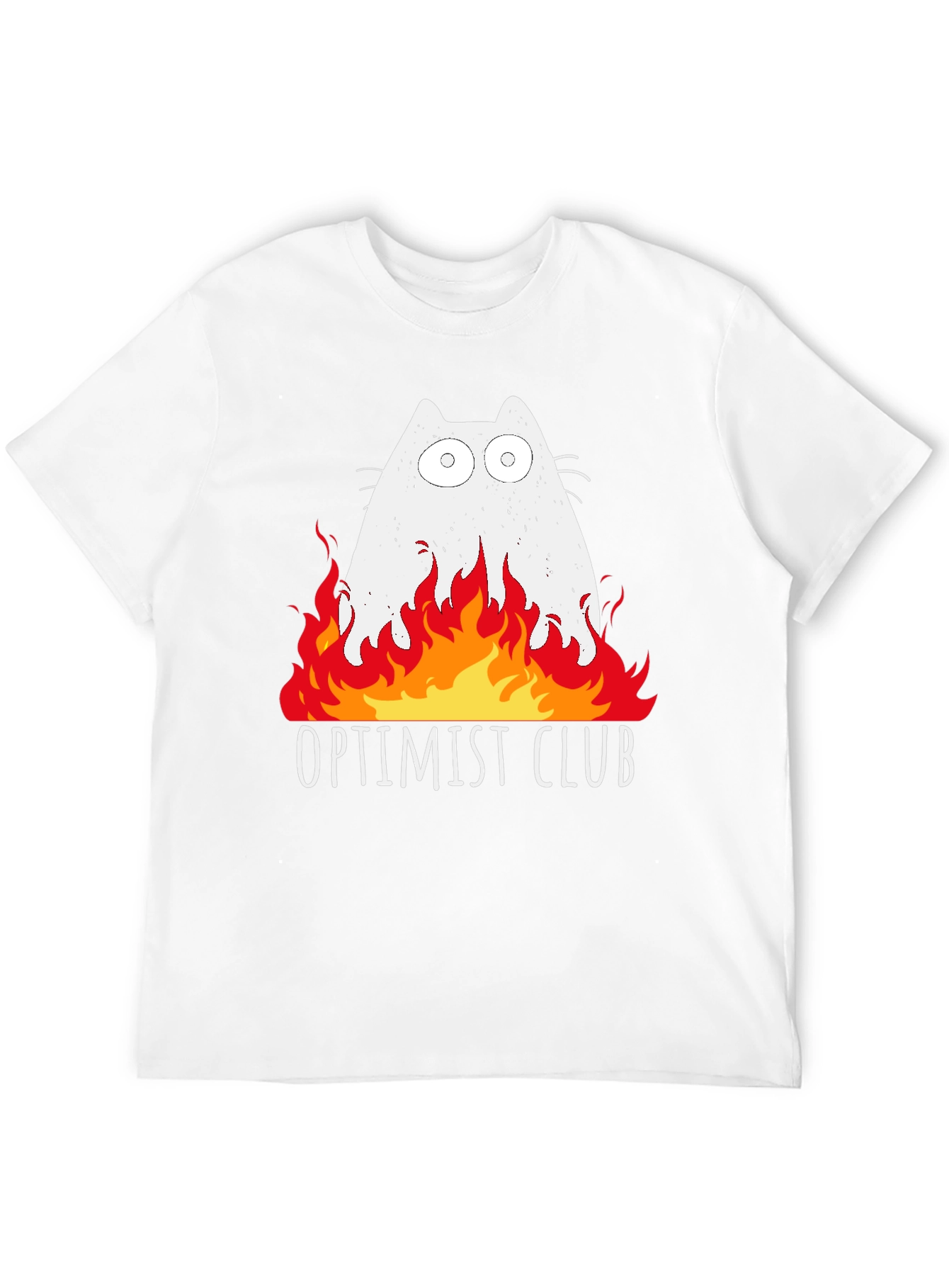 Optimist Club Cat Fire Graphic T-Shirt