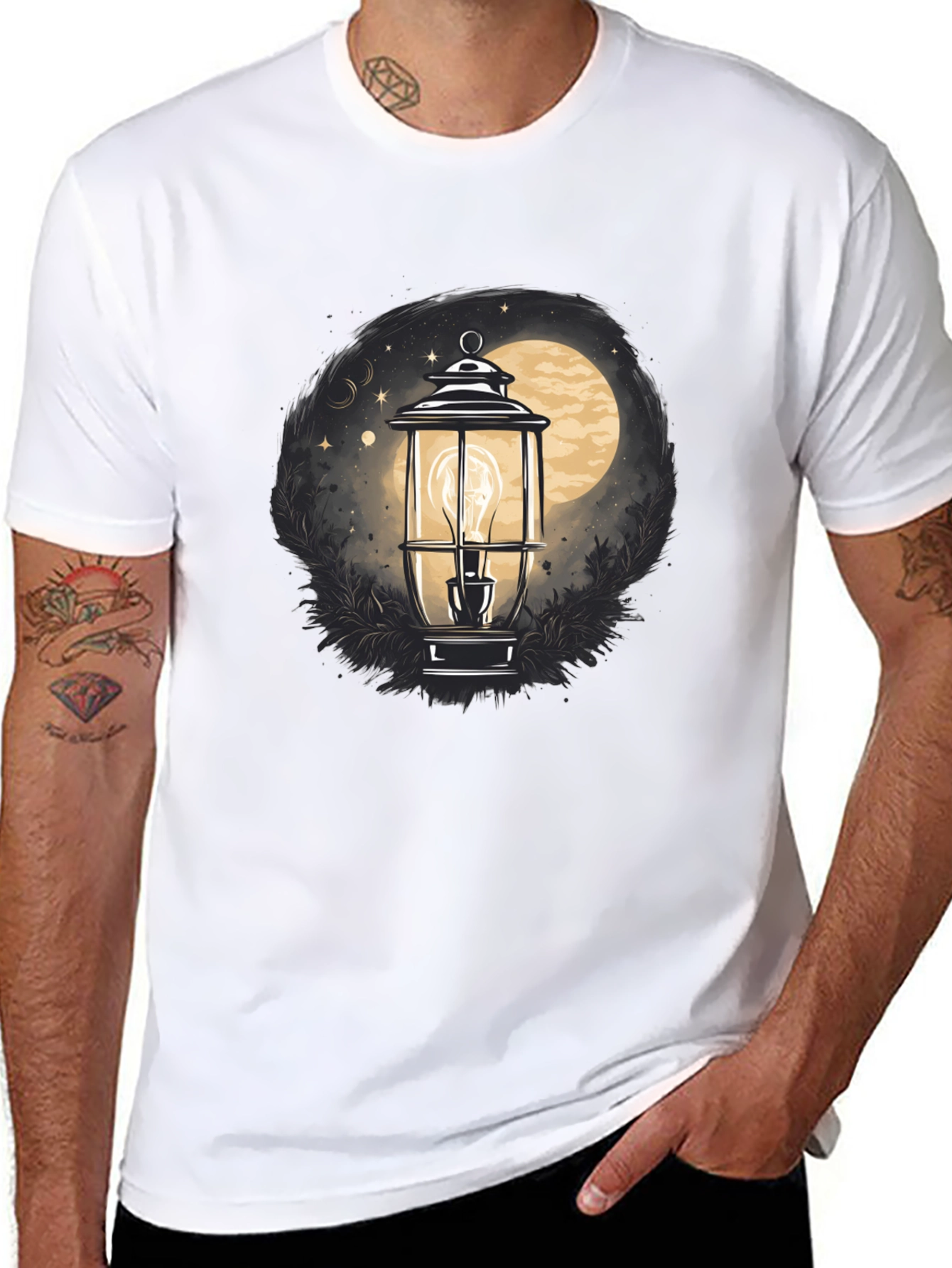 Lantern Moon Graphic Tee - Black