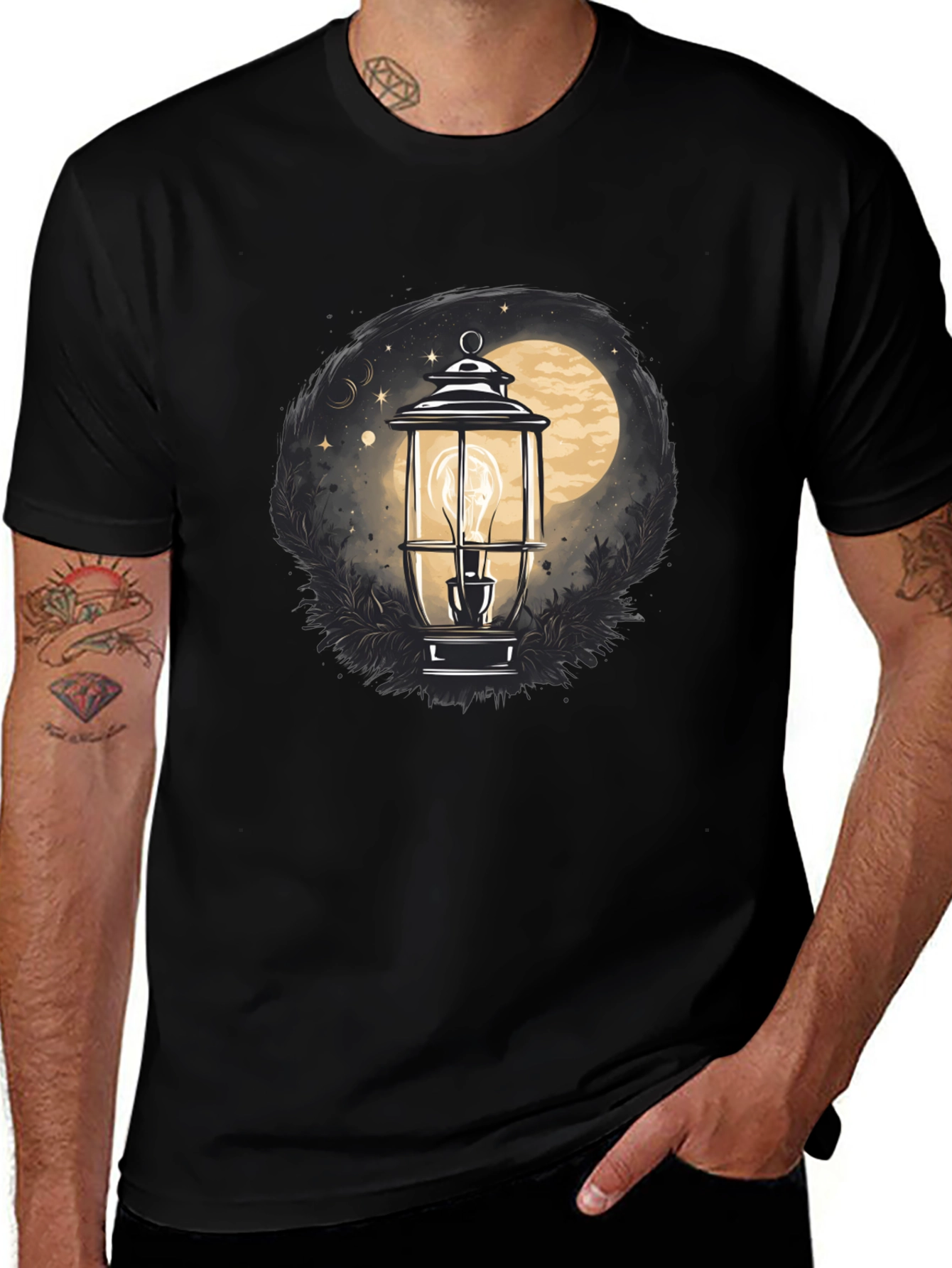 Lantern Moon Graphic Tee - Black