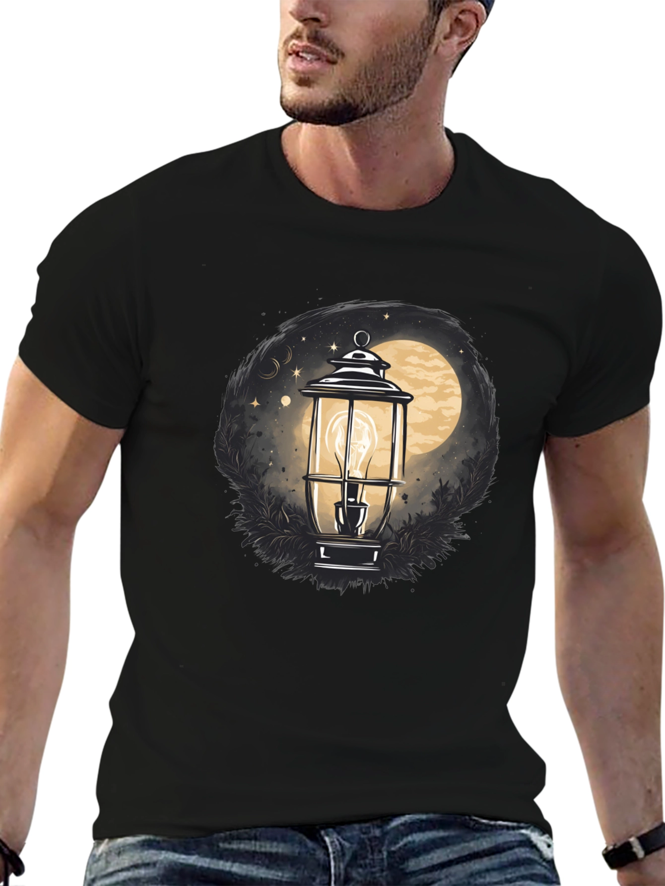 Lantern Moon Graphic Tee - Black