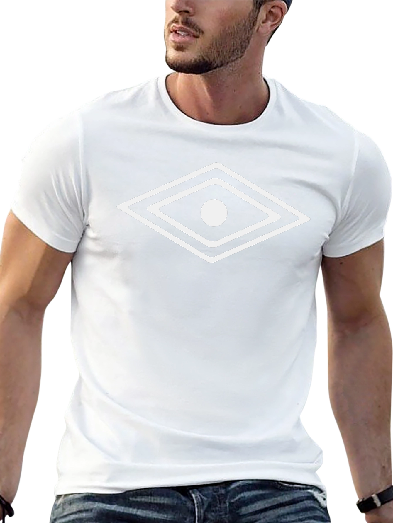 Geometric Eye Graphic Black T-Shirt