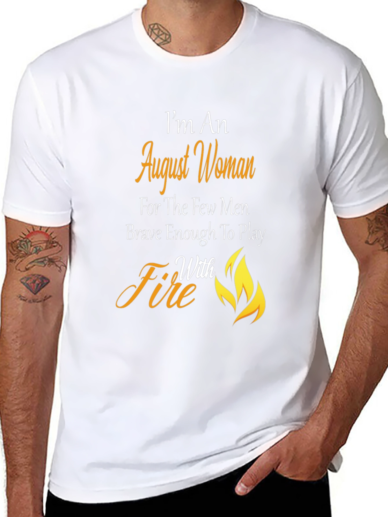 August Woman T-Shirt: Brave with Fire