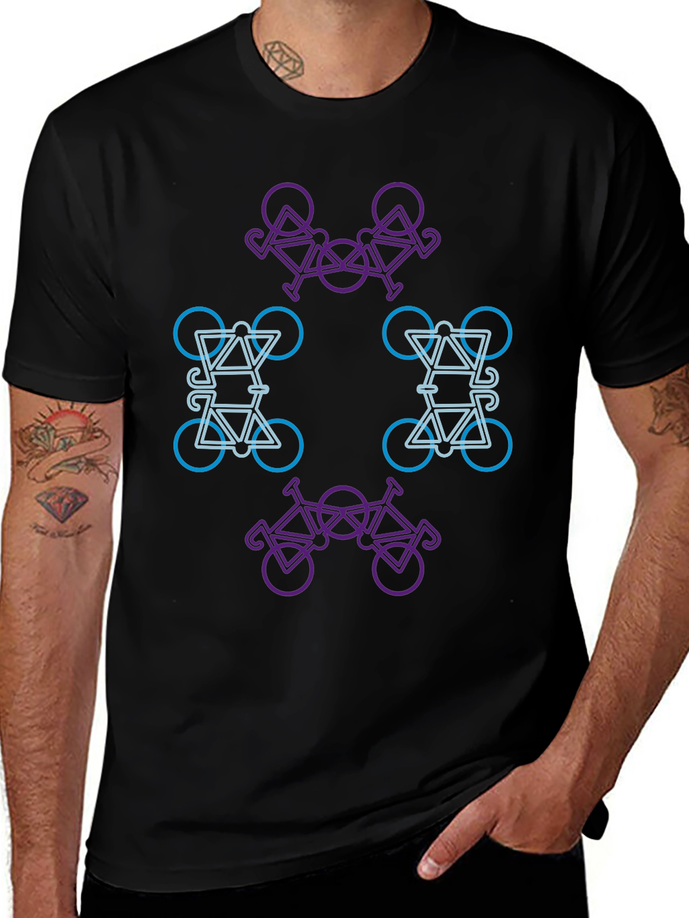 Abstract Bike Graphic T-Shirt - Modern Design