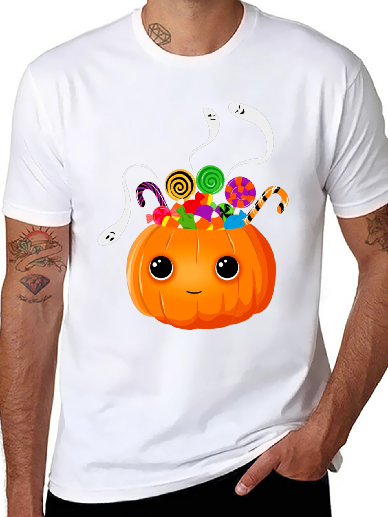 Halloween Pumpkin Candy & Ghosts T-Shirt