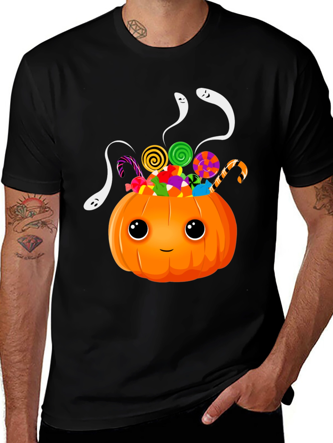 Halloween Pumpkin Candy & Ghosts T-Shirt
