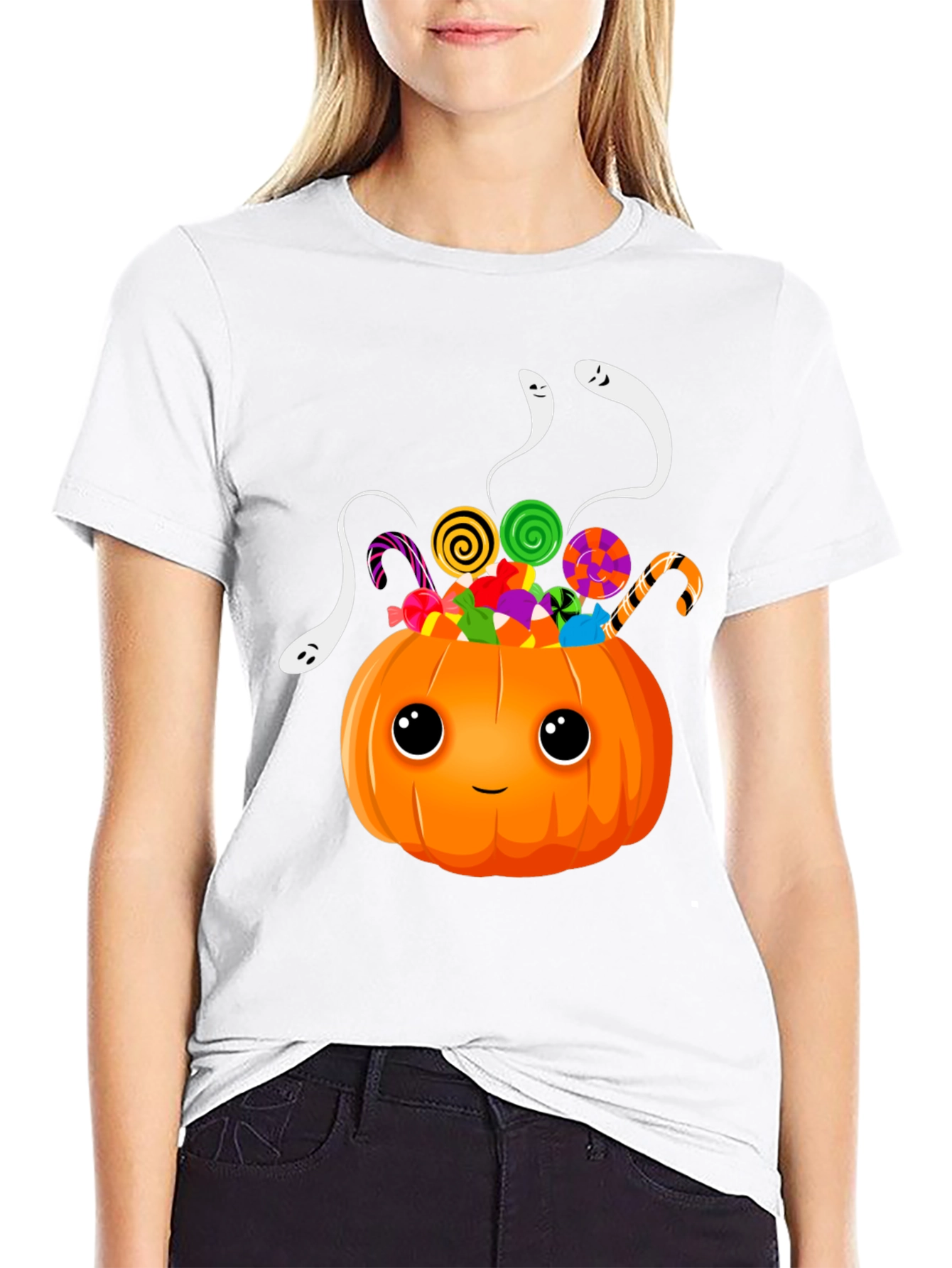 Halloween Pumpkin Candy & Ghosts T-Shirt