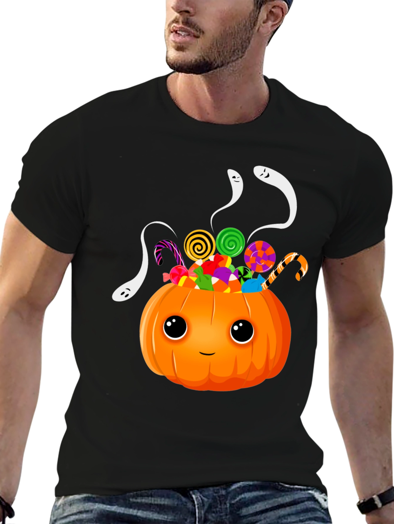Halloween Pumpkin Candy & Ghosts T-Shirt