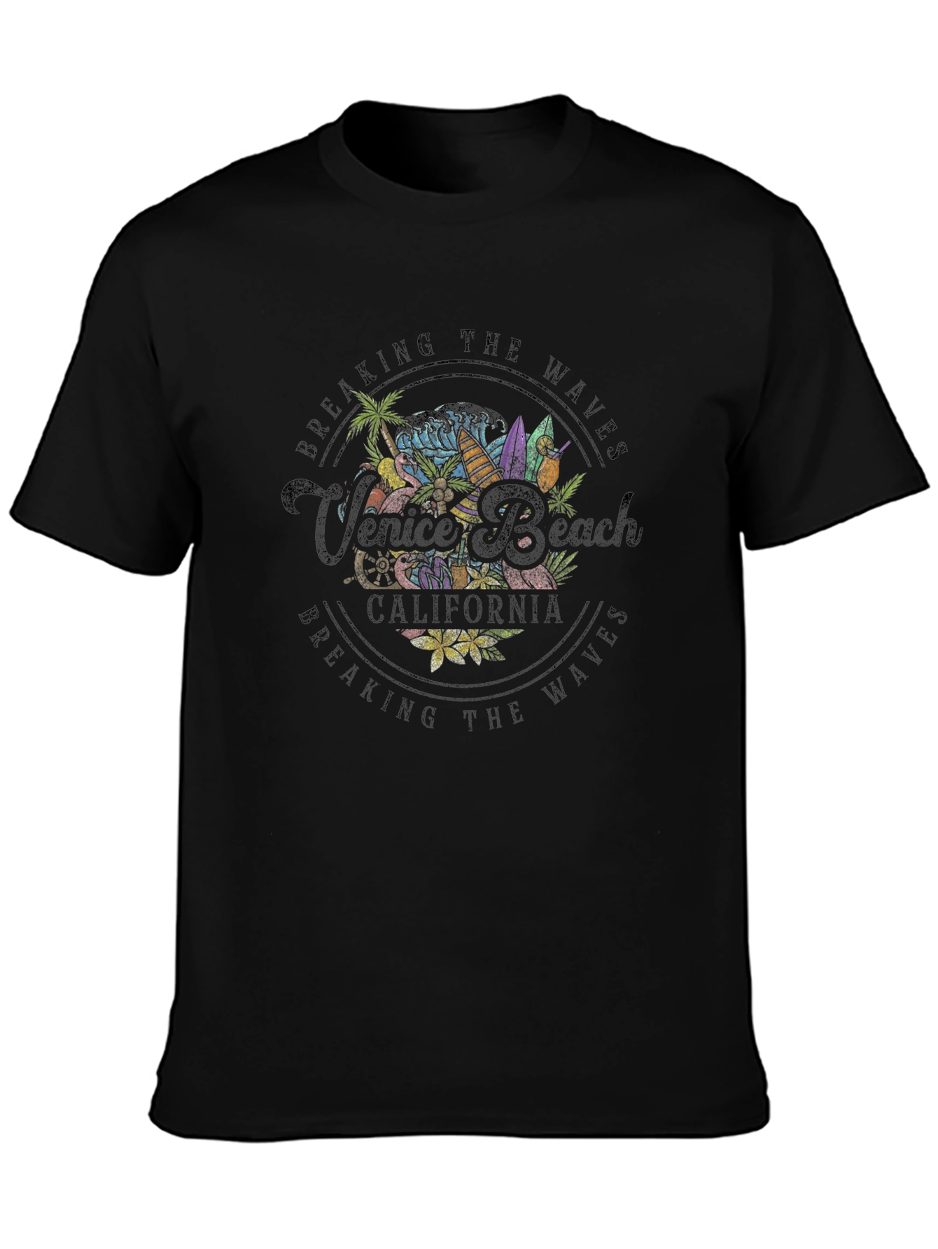 Venice Beach Breaking Waves Graphic T-Shirt