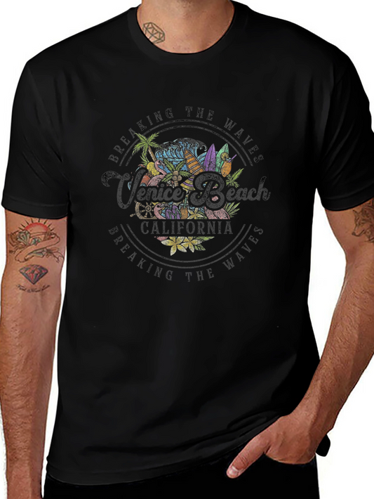 Venice Beach Breaking Waves Graphic T-Shirt