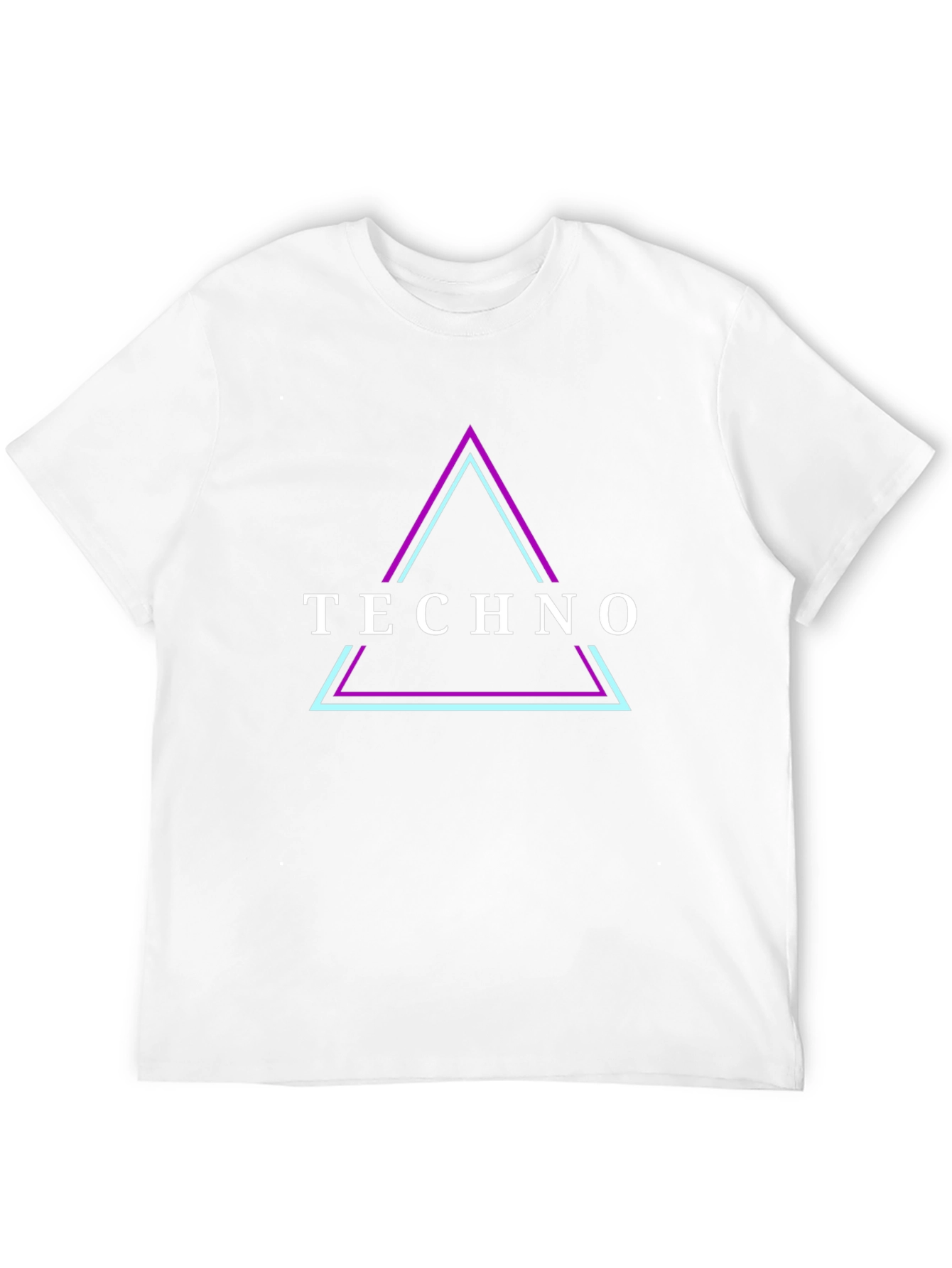 Techno Triangle Graphic Tee - Black Cotton T-Shirt