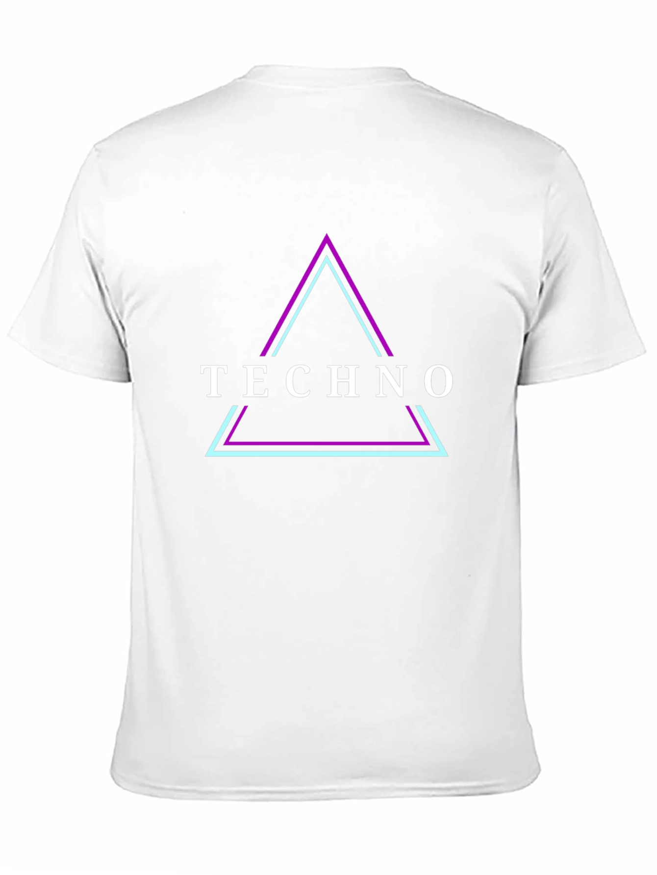 Techno Triangle Graphic Tee - Black Cotton T-Shirt