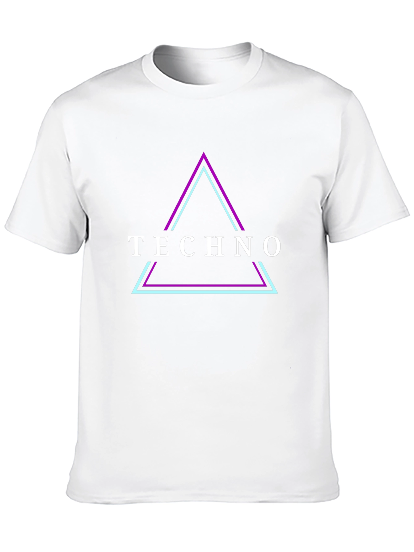 Techno Triangle Graphic Tee - Black Cotton T-Shirt