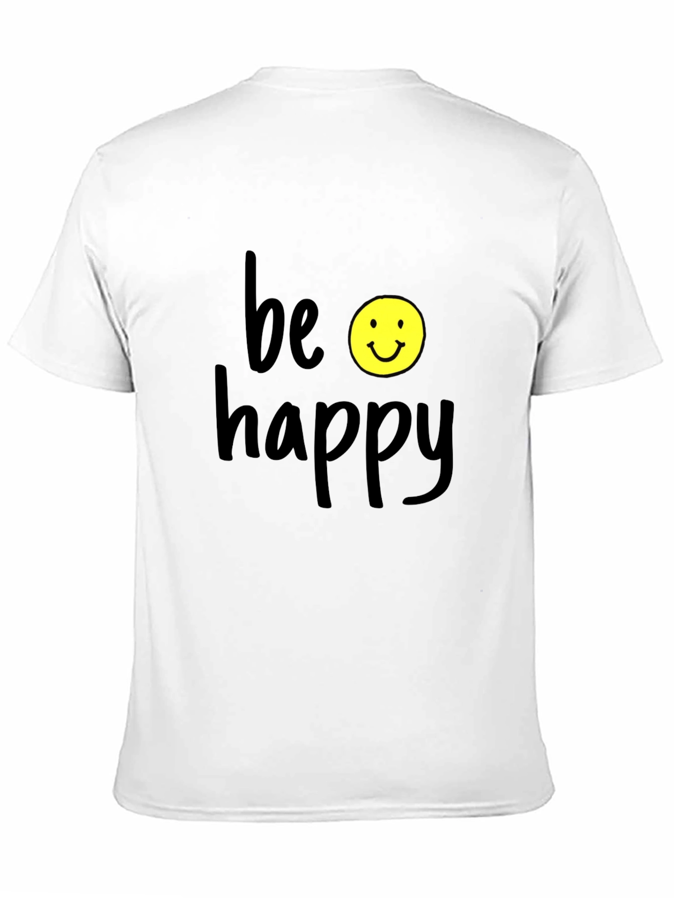 Be Happy Graphic Tee - Black Casual T-Shirt