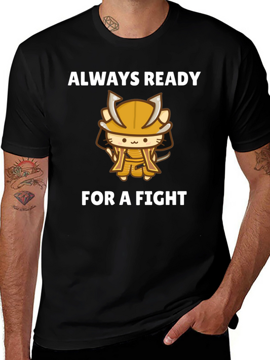 Samurai Cat T-Shirt - Always Ready for a Fight!
