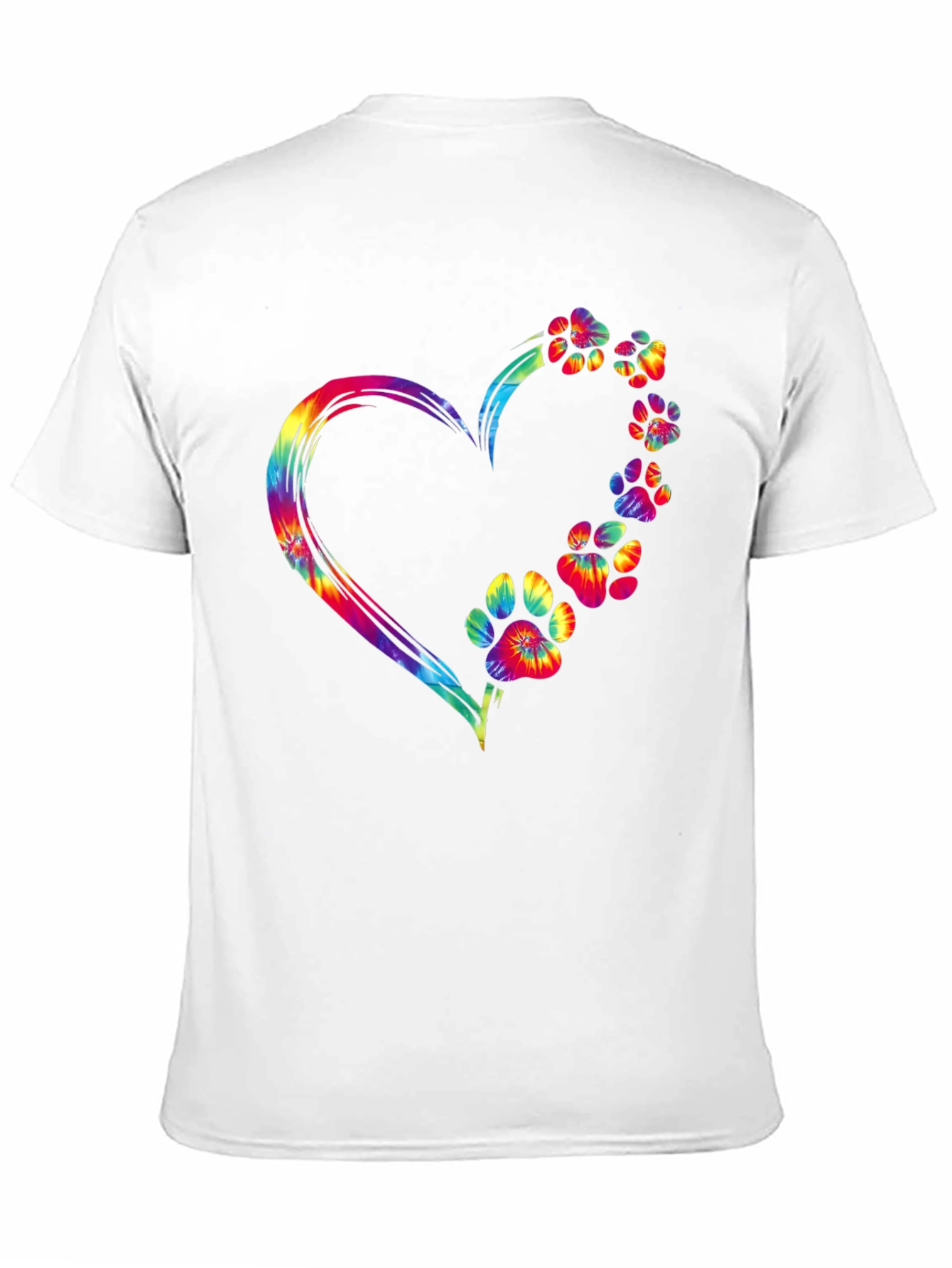 Tie Dye Paw Print Heart Graphic Tee