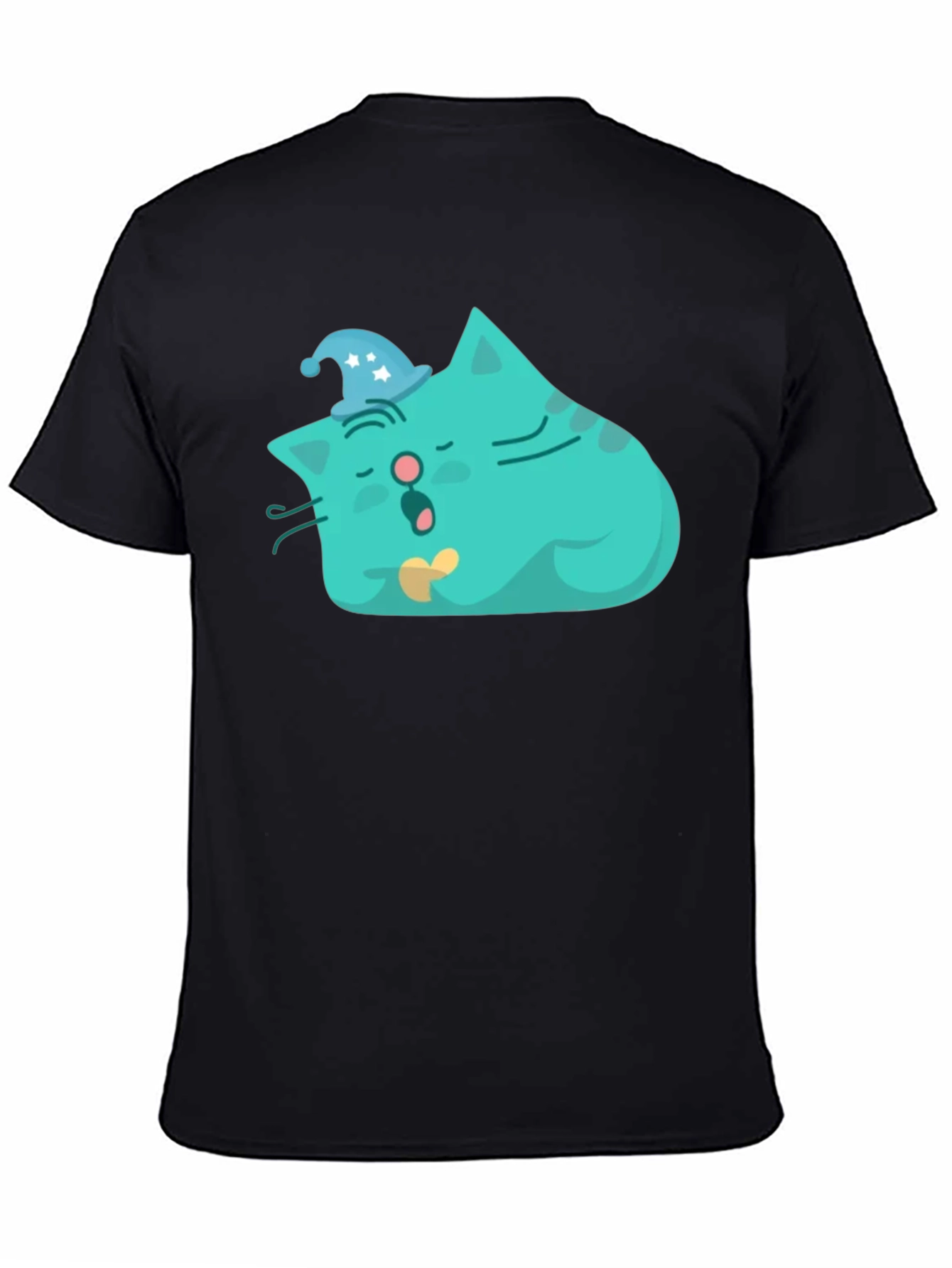 Sleeping Cat Graphic Tee - Black