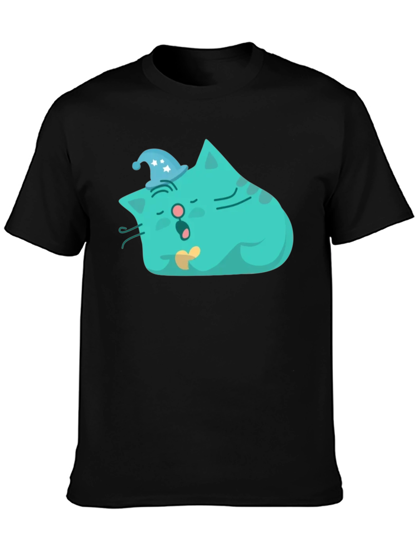 Sleeping Cat Graphic Tee - Black