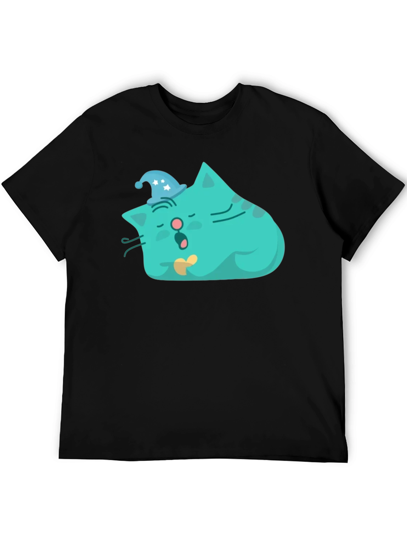 Sleeping Cat Graphic Tee - Black