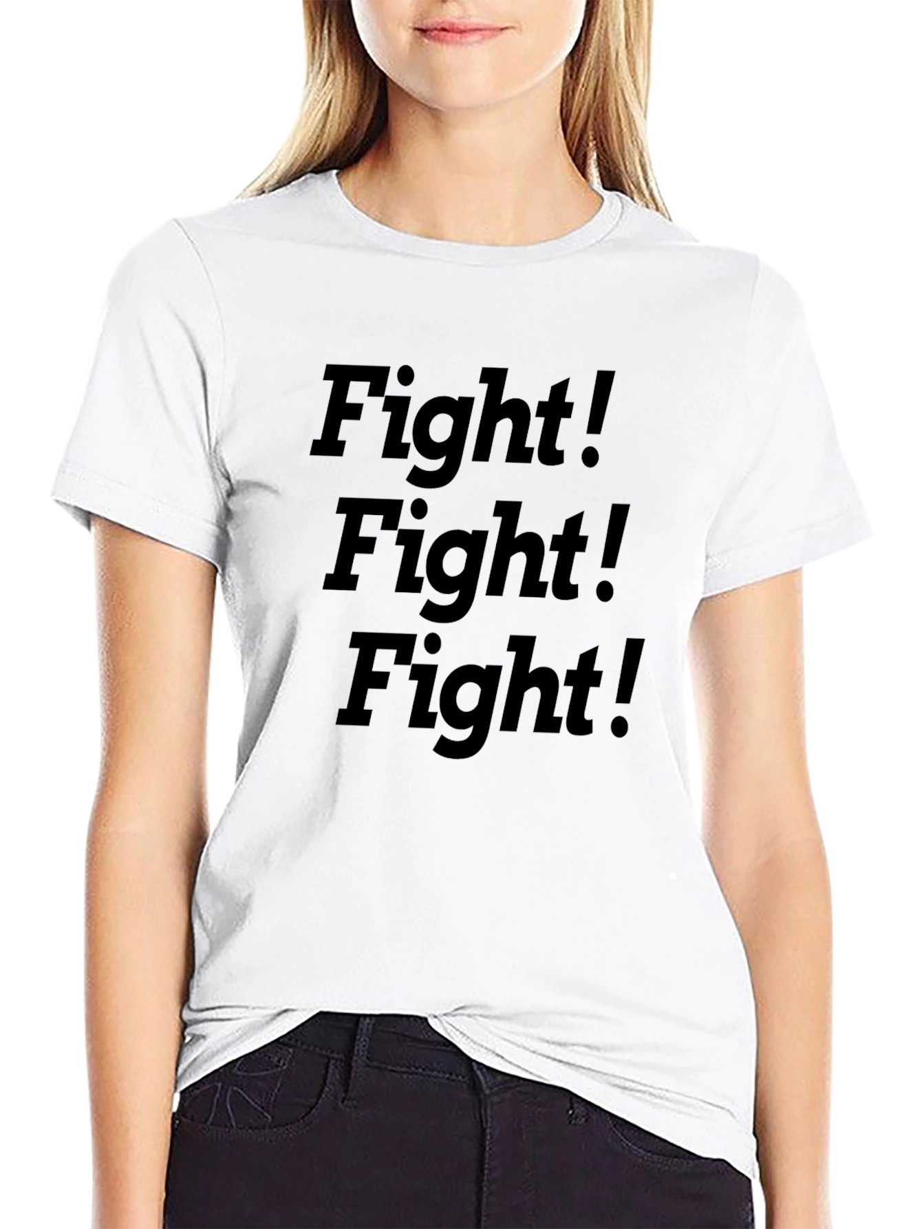 Fight! Graphic Tee - Bold Black Cotton T-Shirt