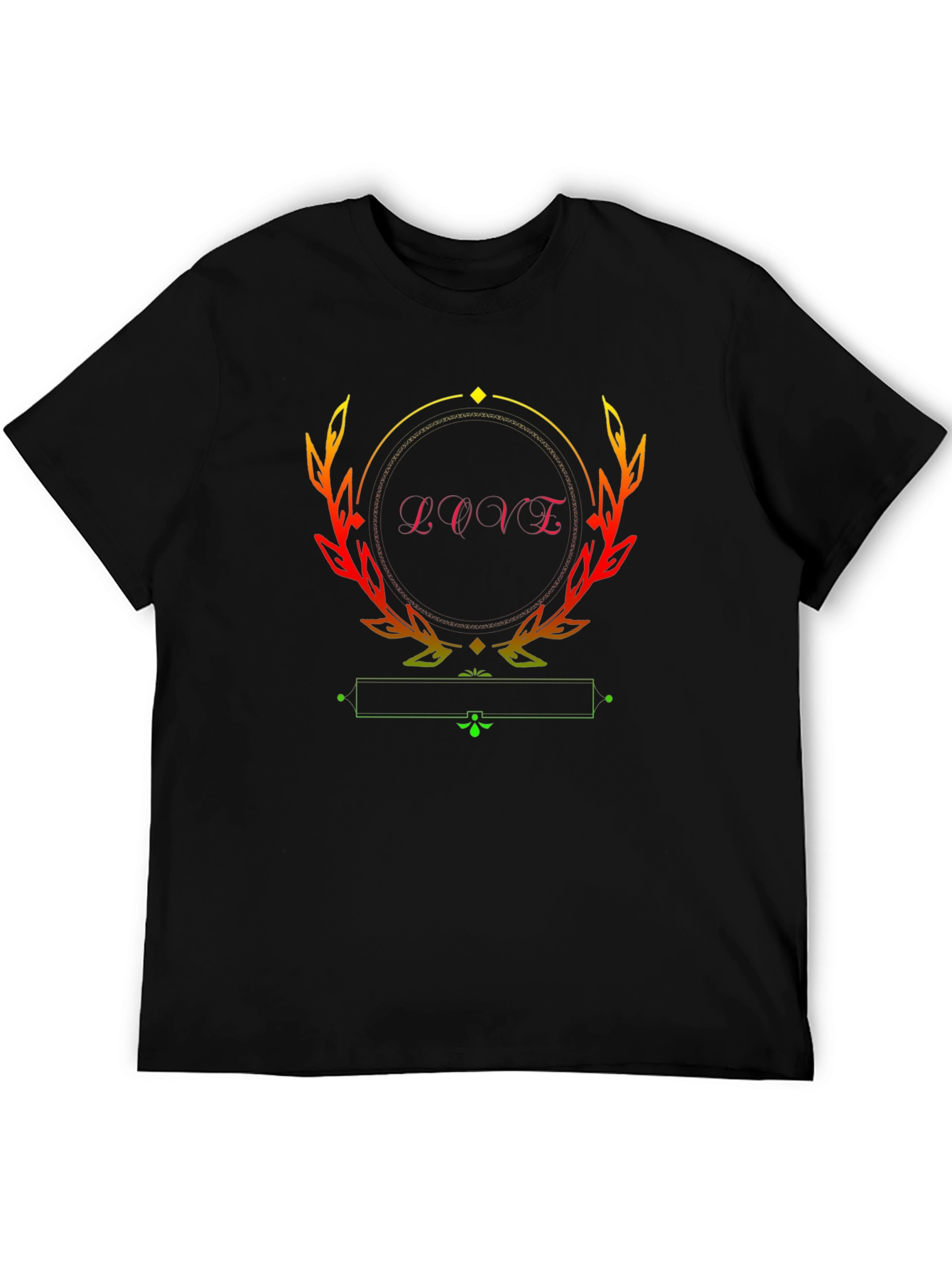 Love Graphic Print Black T-Shirt