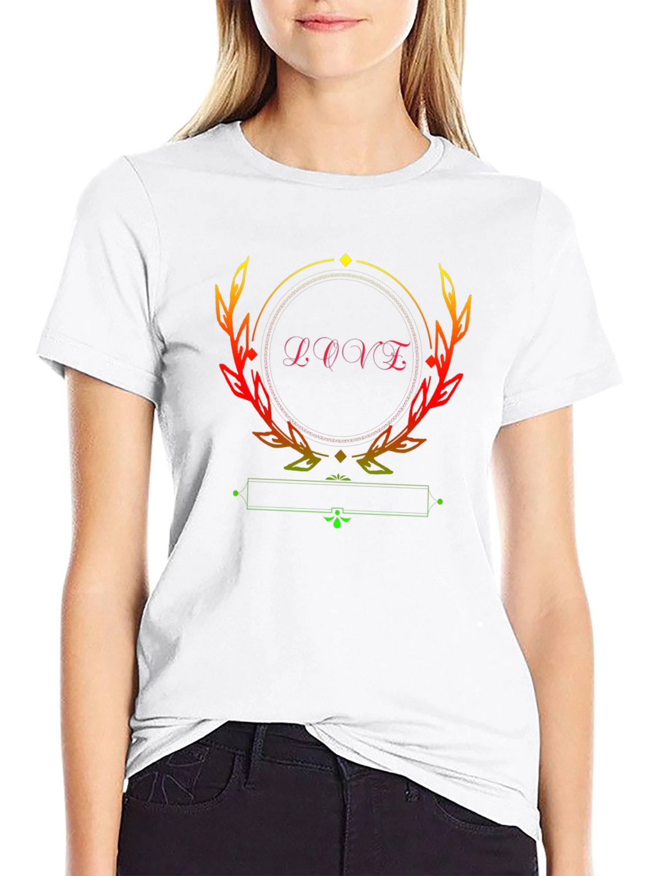 Love Graphic Print Black T-Shirt