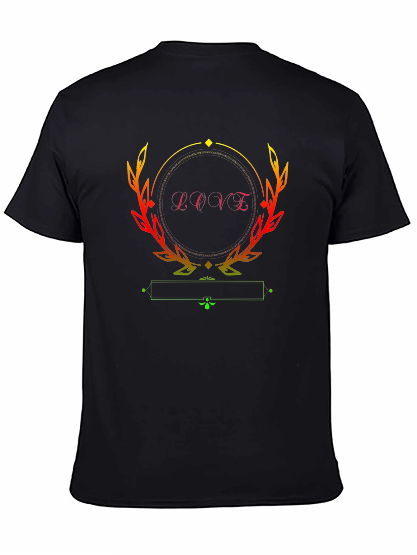 Love Graphic Print Black T-Shirt
