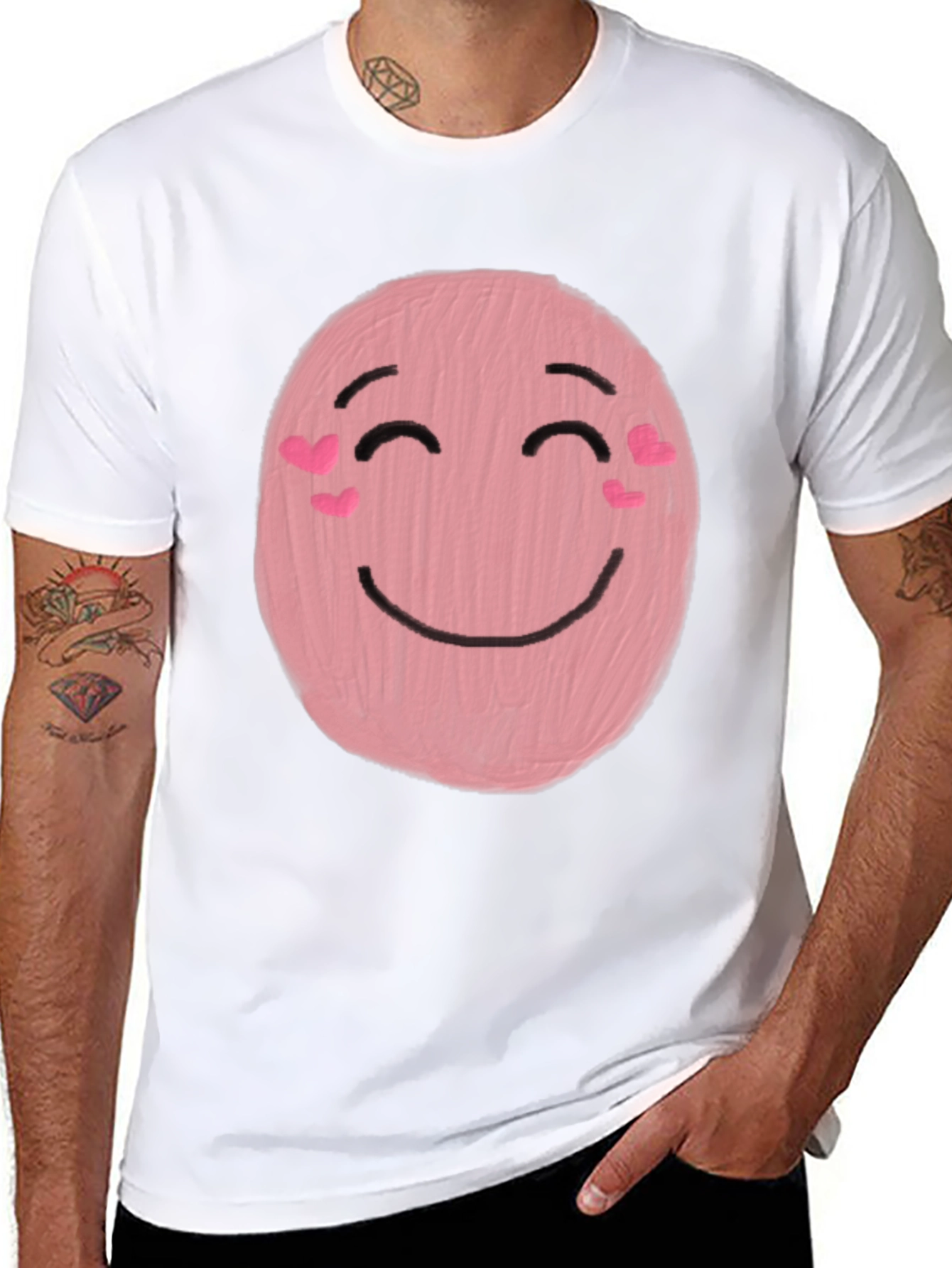 Cute Pink Emoji Graphic Tee - Happy Face T-Shirt