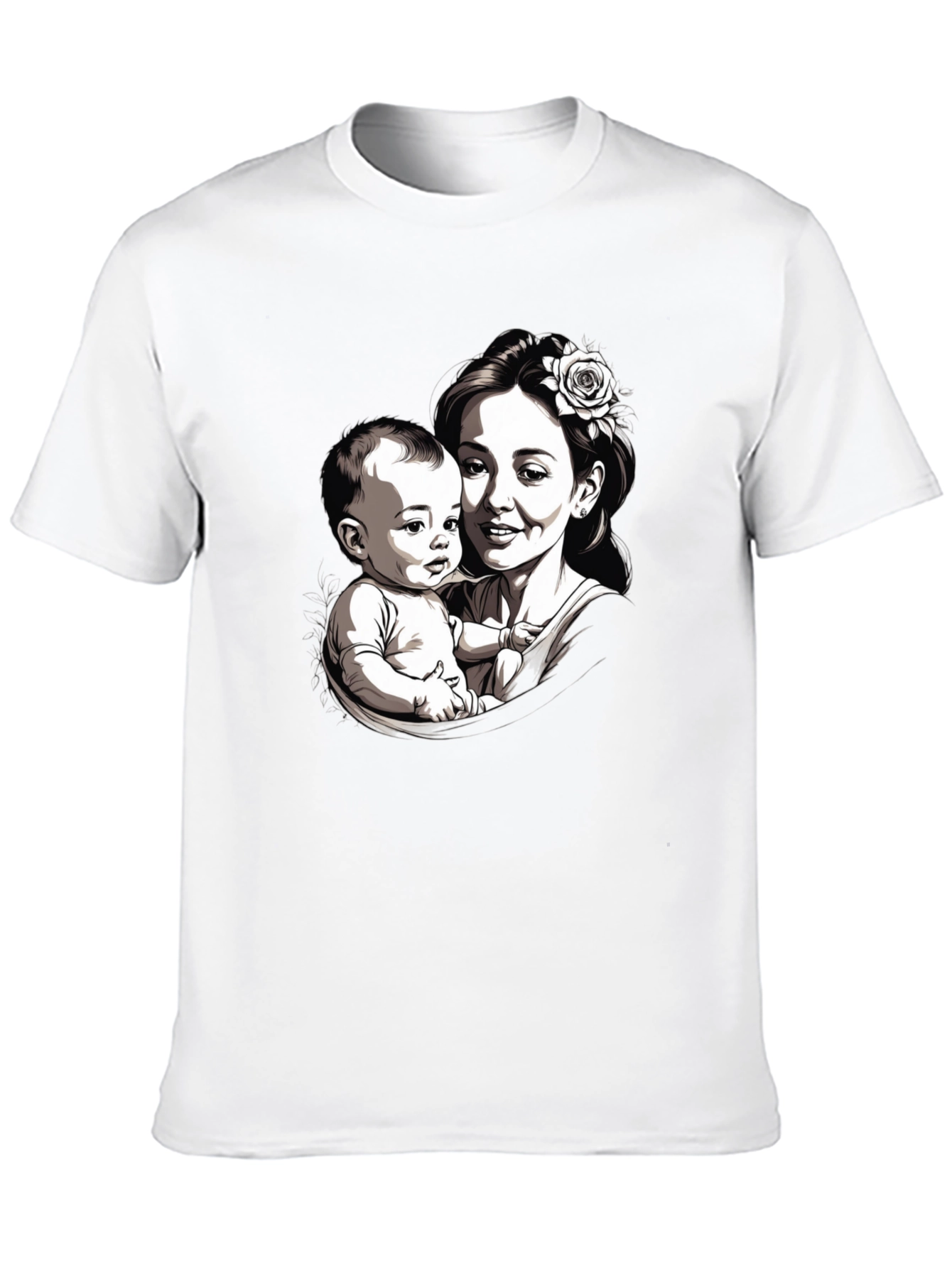 Mother & Child Graphic Tee - Black Unisex T-Shirt