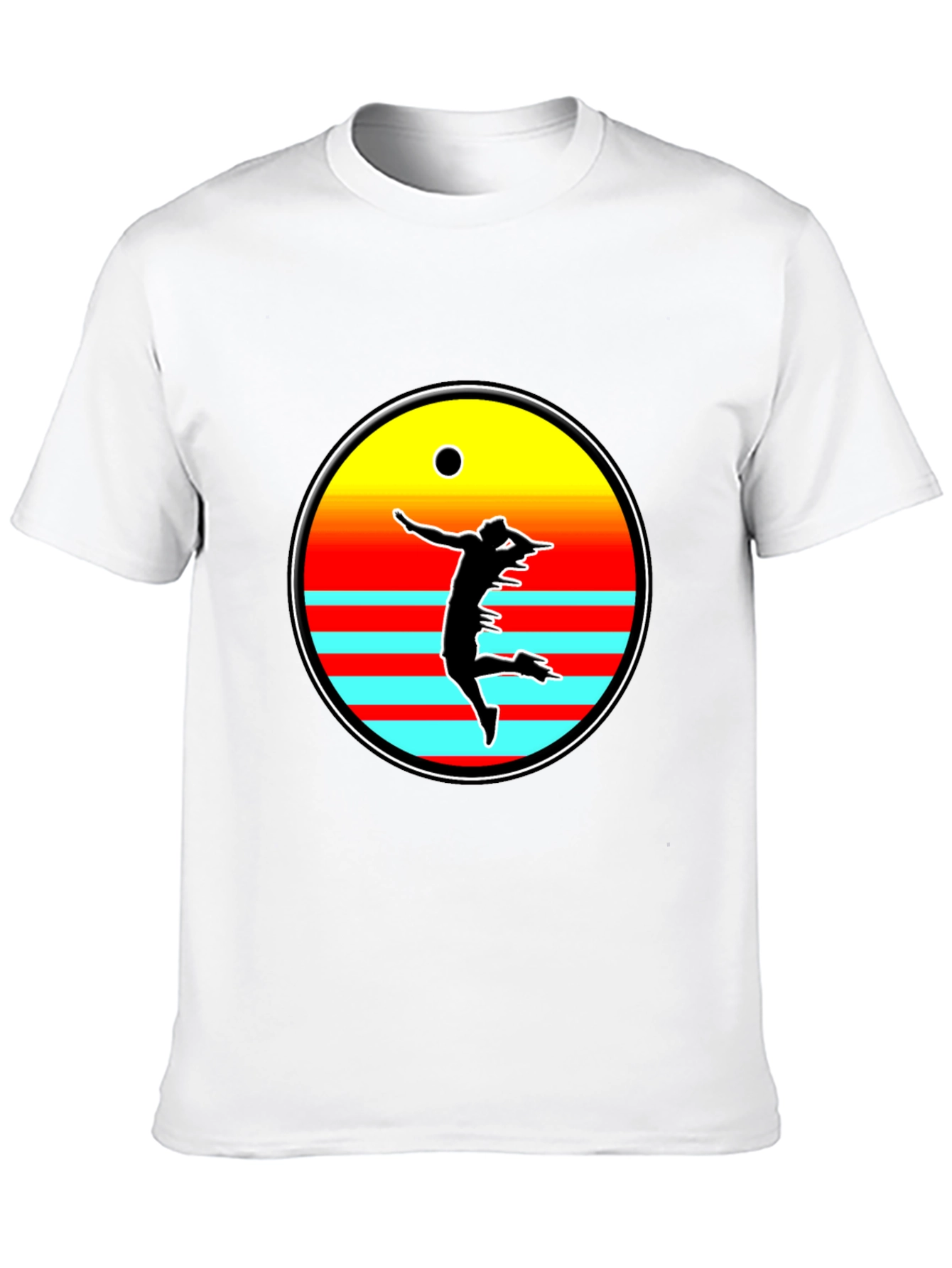 Retro Sunset Volleyball Player T-Shirt