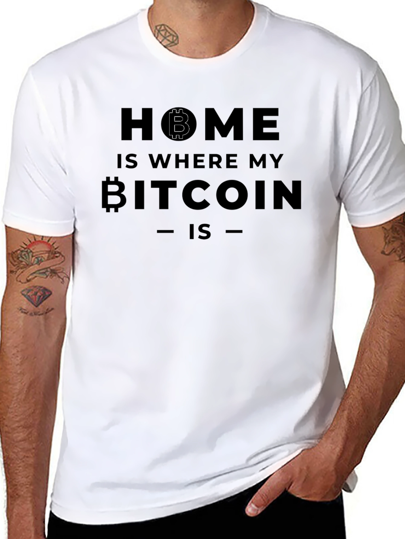 Bitcoin Home Mens Black T-Shirt