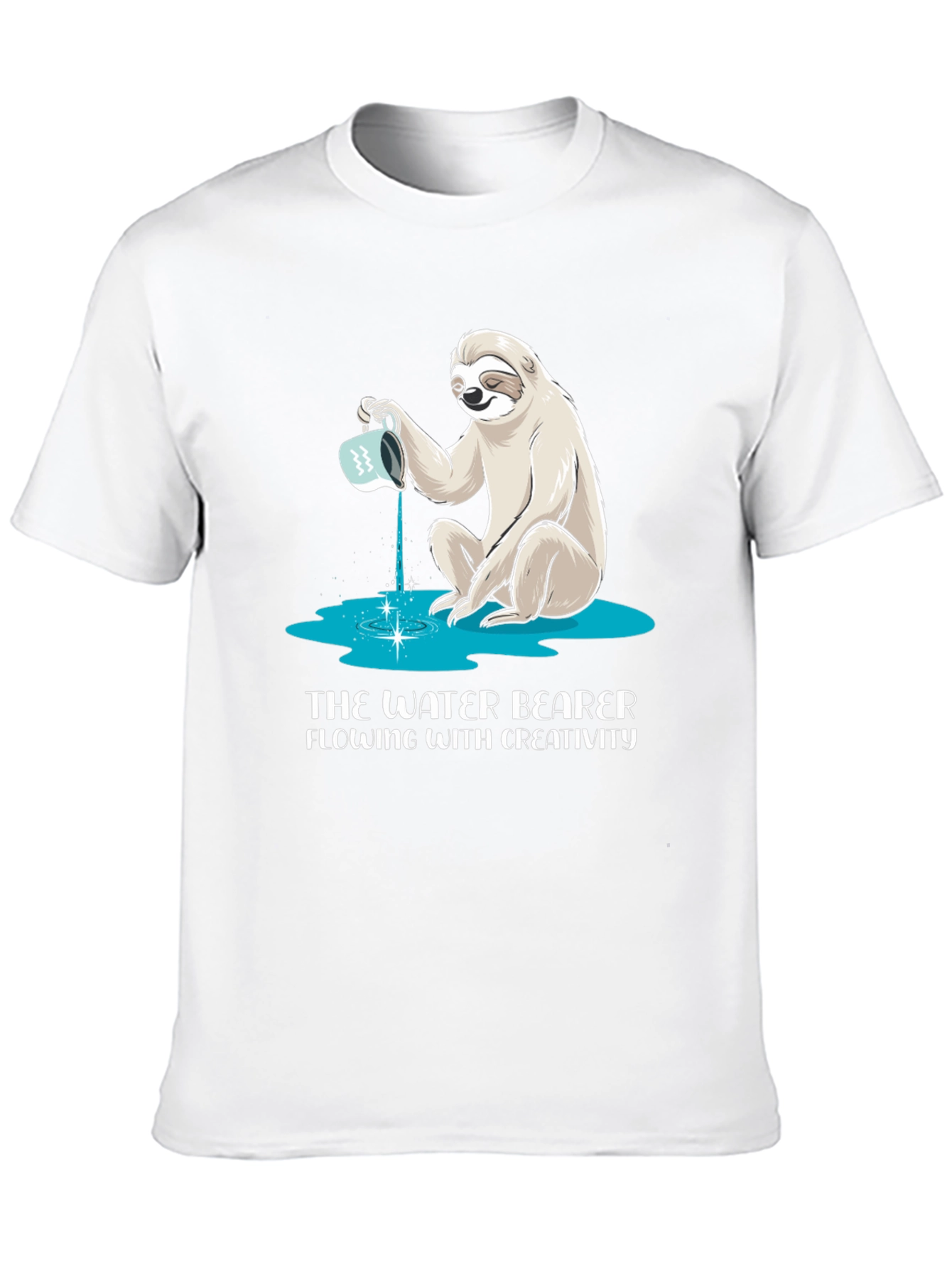 Water Bearer Sloth T-Shirt - Flowing Creativity Design