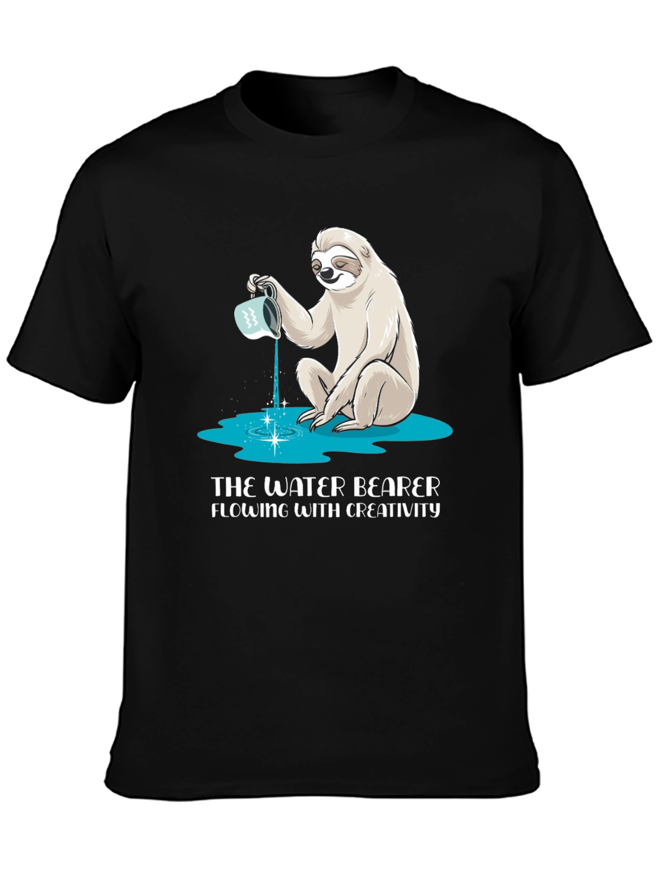 Water Bearer Sloth T-Shirt - Flowing Creativity Design