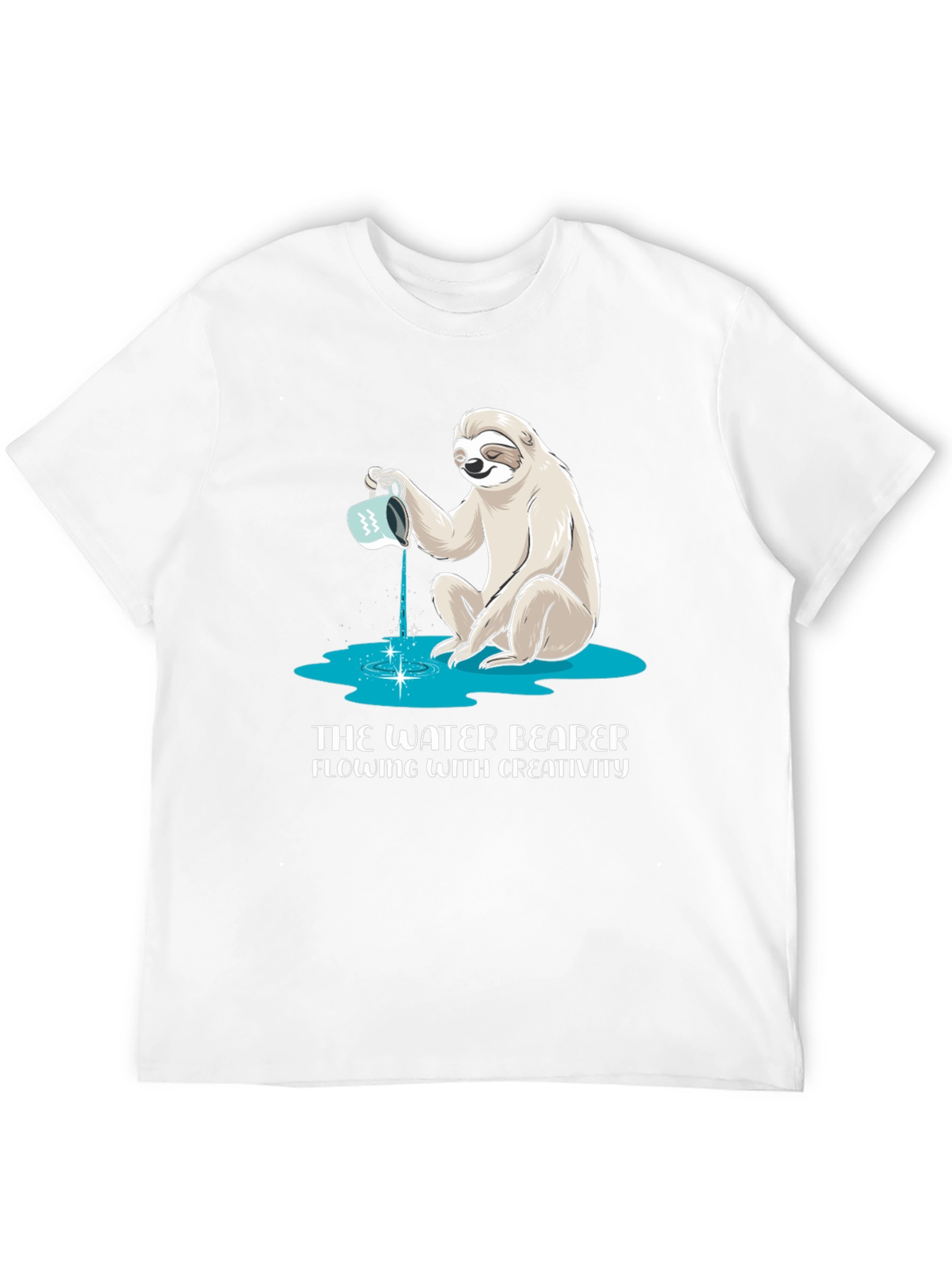 Water Bearer Sloth T-Shirt - Flowing Creativity Design