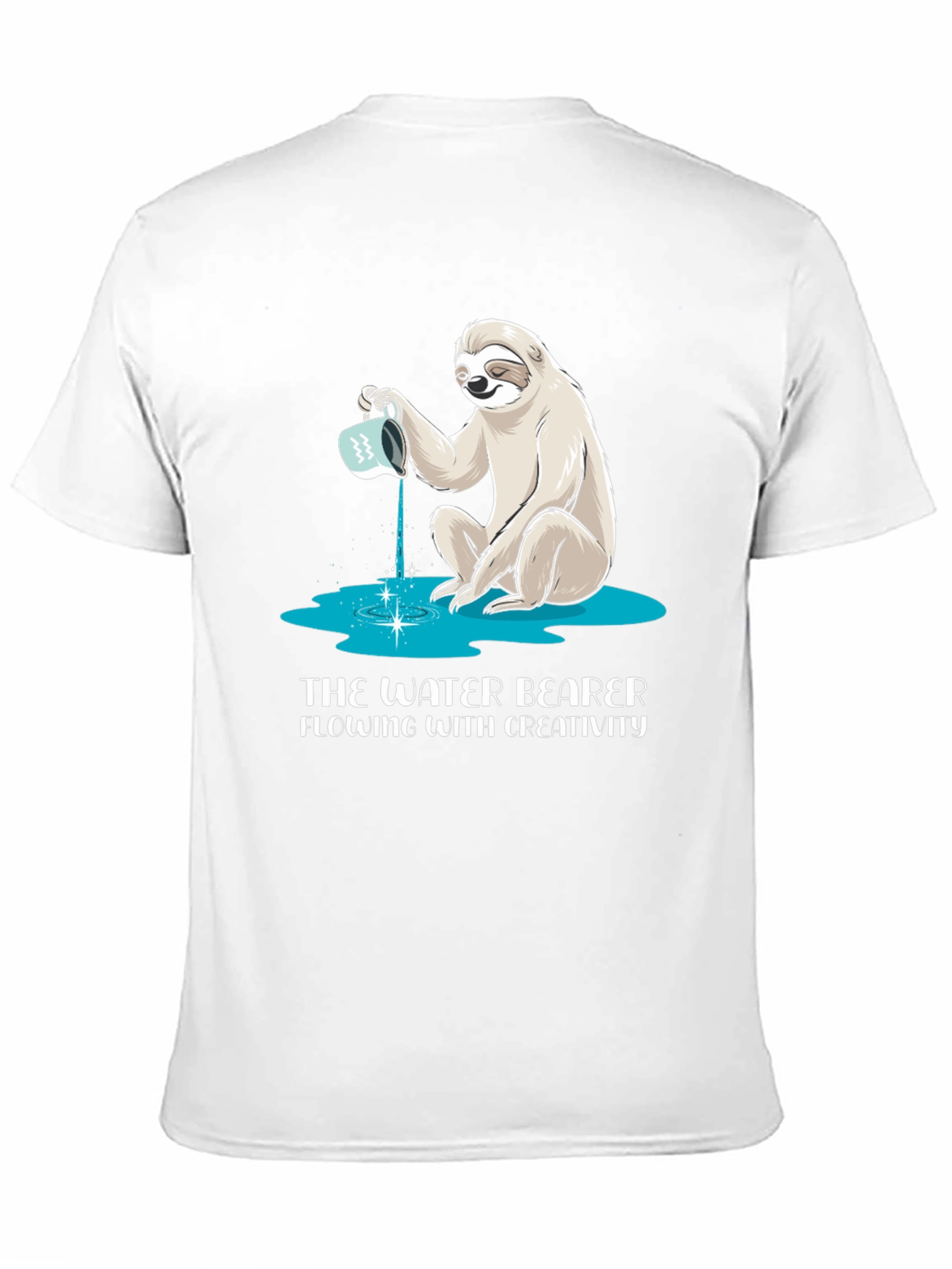 Water Bearer Sloth T-Shirt - Flowing Creativity Design